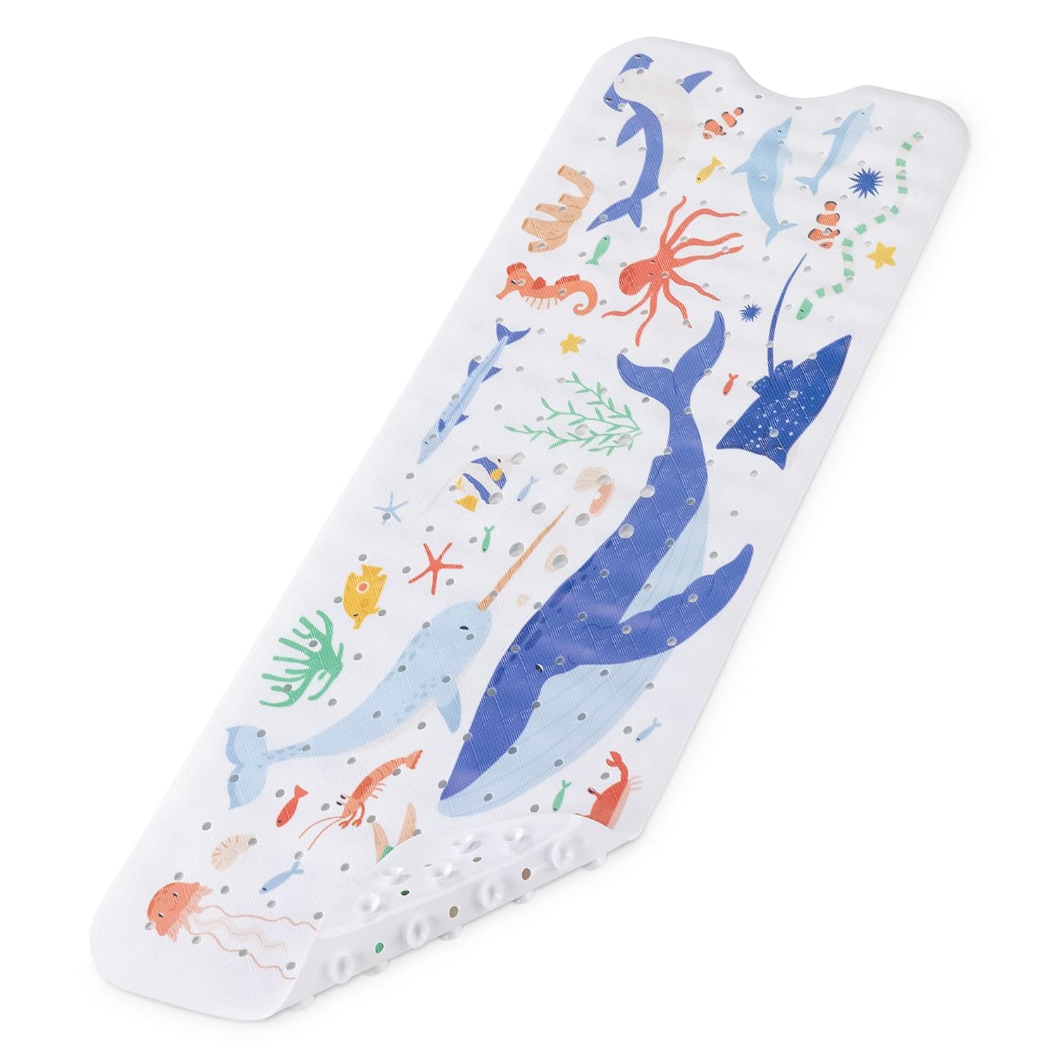Navaris Παιδικό Αντιολισθητικό Χαλάκι Μπάνιου από PVC - Design Ocean - White / Multicolour - 60863.01