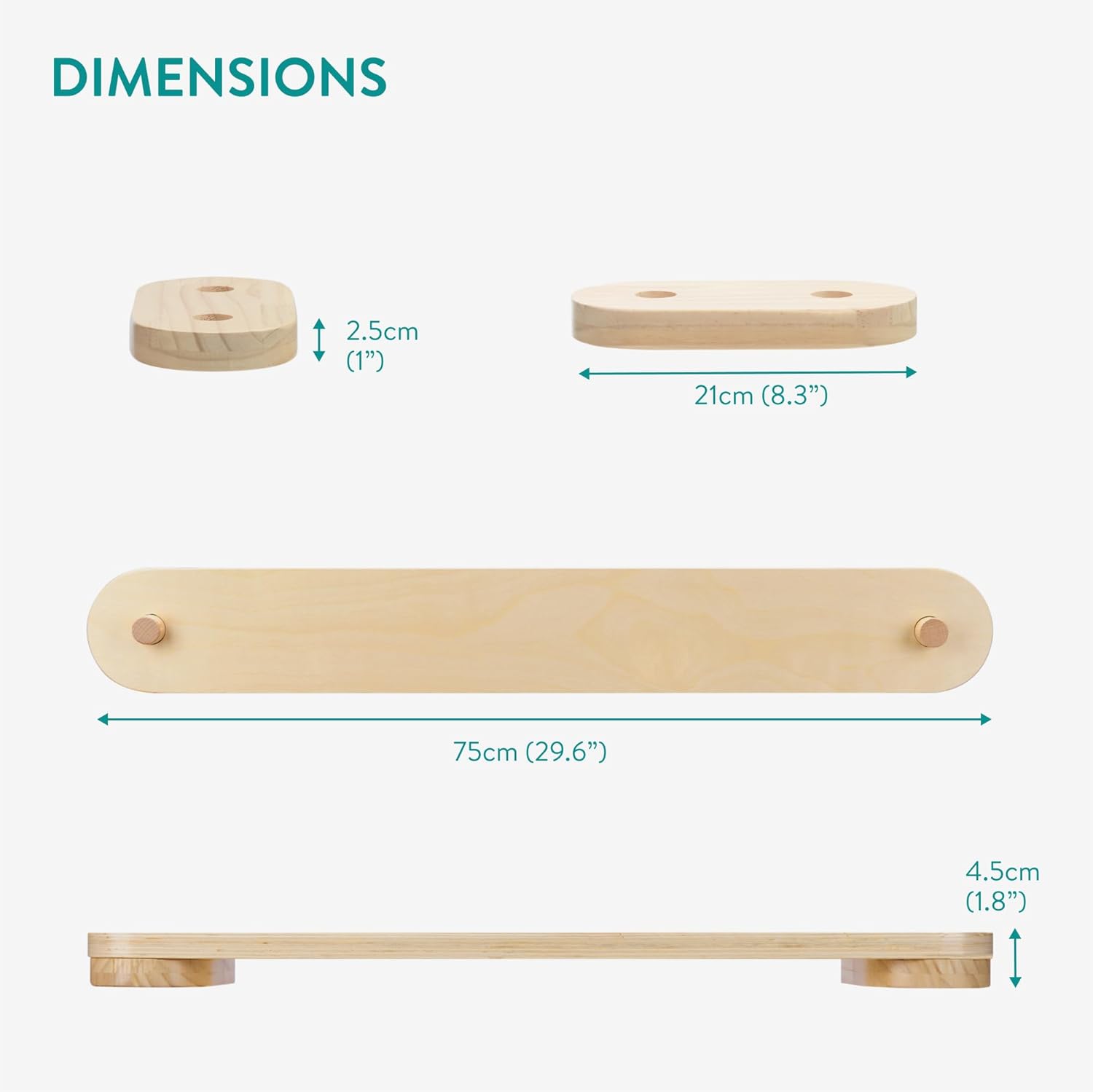 Navaris Ξύλινη Δοκός Ισορροπίας για Παιδιά - Beige - 61848.01