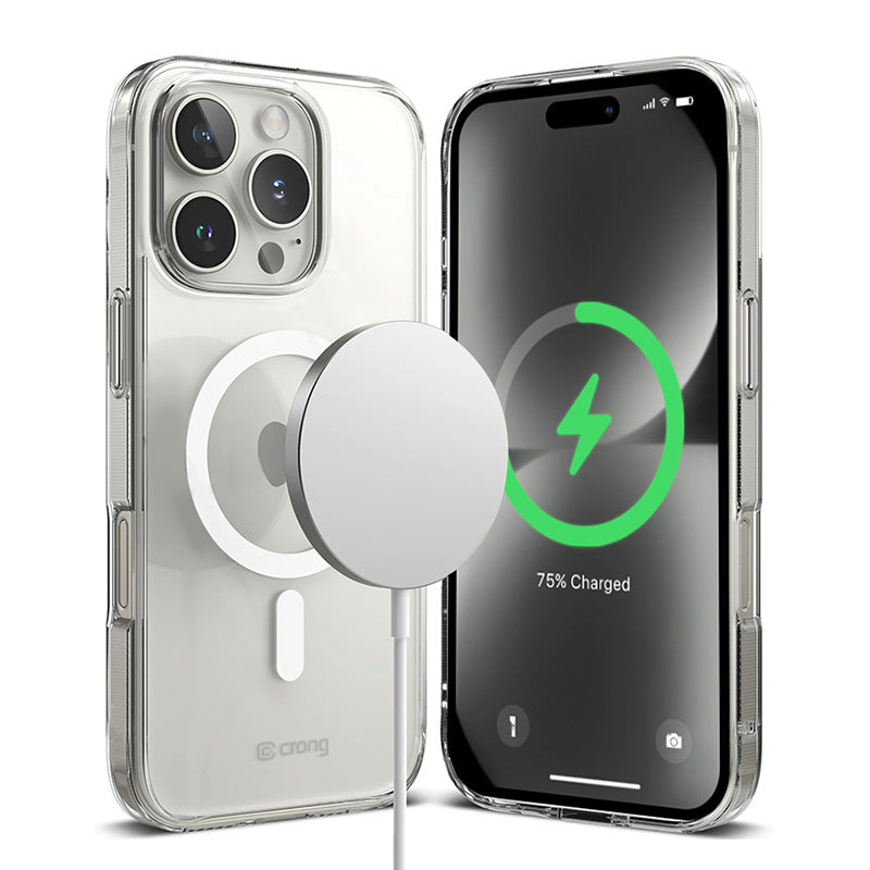 Crong iPhone 16 Pro Max Clear Mag Cover - Σκληρή Θήκη με Πλαίσιο Σιλικόνης και MagSafe - Clear