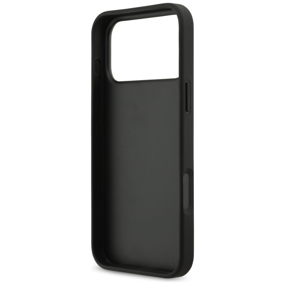 Guess iPhone 17 Pro Max - Grained Big 4G and Classic Logo - Σκληρή Θήκη με Επένδυση από Οικολογικό Δέρμα - Black - GUHCP17MPGT4MBK