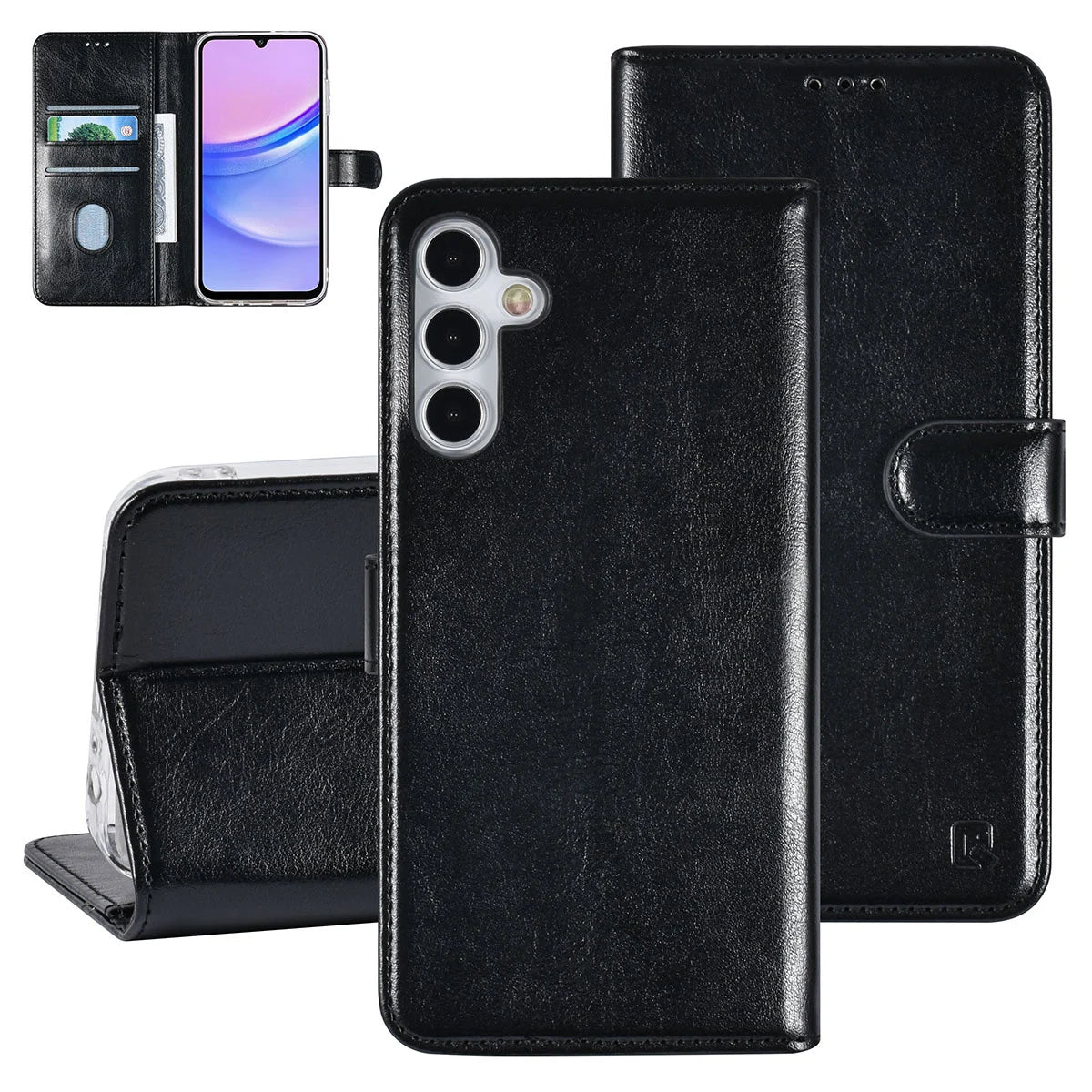 Tuniq Samsung Galaxy A15 4G / A15 5G - Θήκη Πορτοφόλι Stand από Δερματίνη - Μαύρη