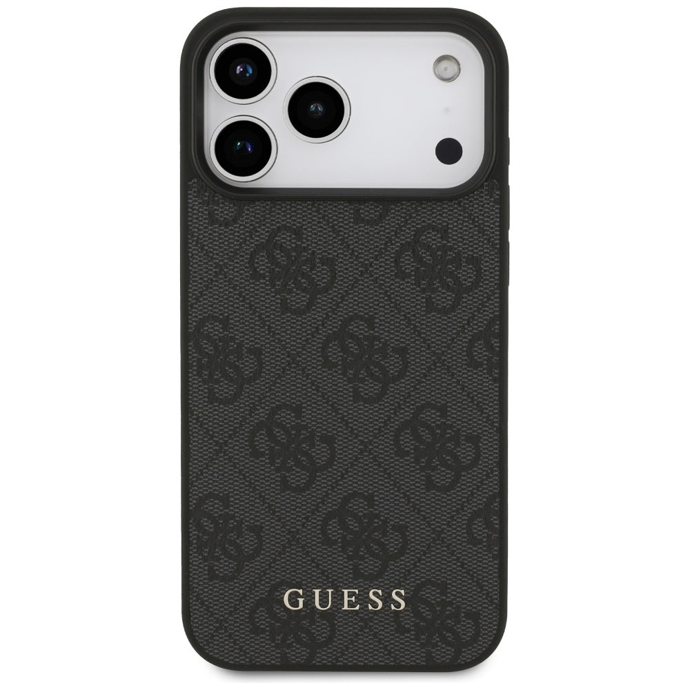 Guess iPhone 17 Pro Max - 4G Classic - Σκληρή Θήκη με Πλαίσιο Σιλικόνης και Επένδυση Συνθετικού Δέρματος - Black - GUHCP17XG4GFGR