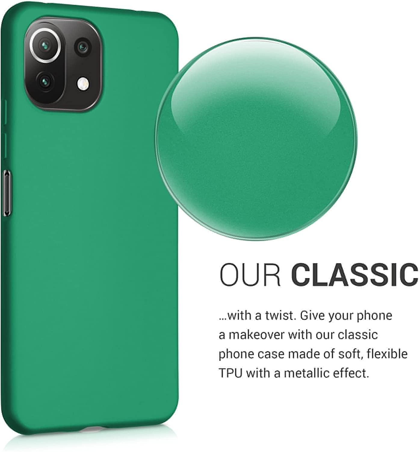 KW Xiaomi Mi 11 Lite / Mi 11 Lite 5G Θήκη Σιλικόνης TPU - Metallic Dark Green - 54727.170