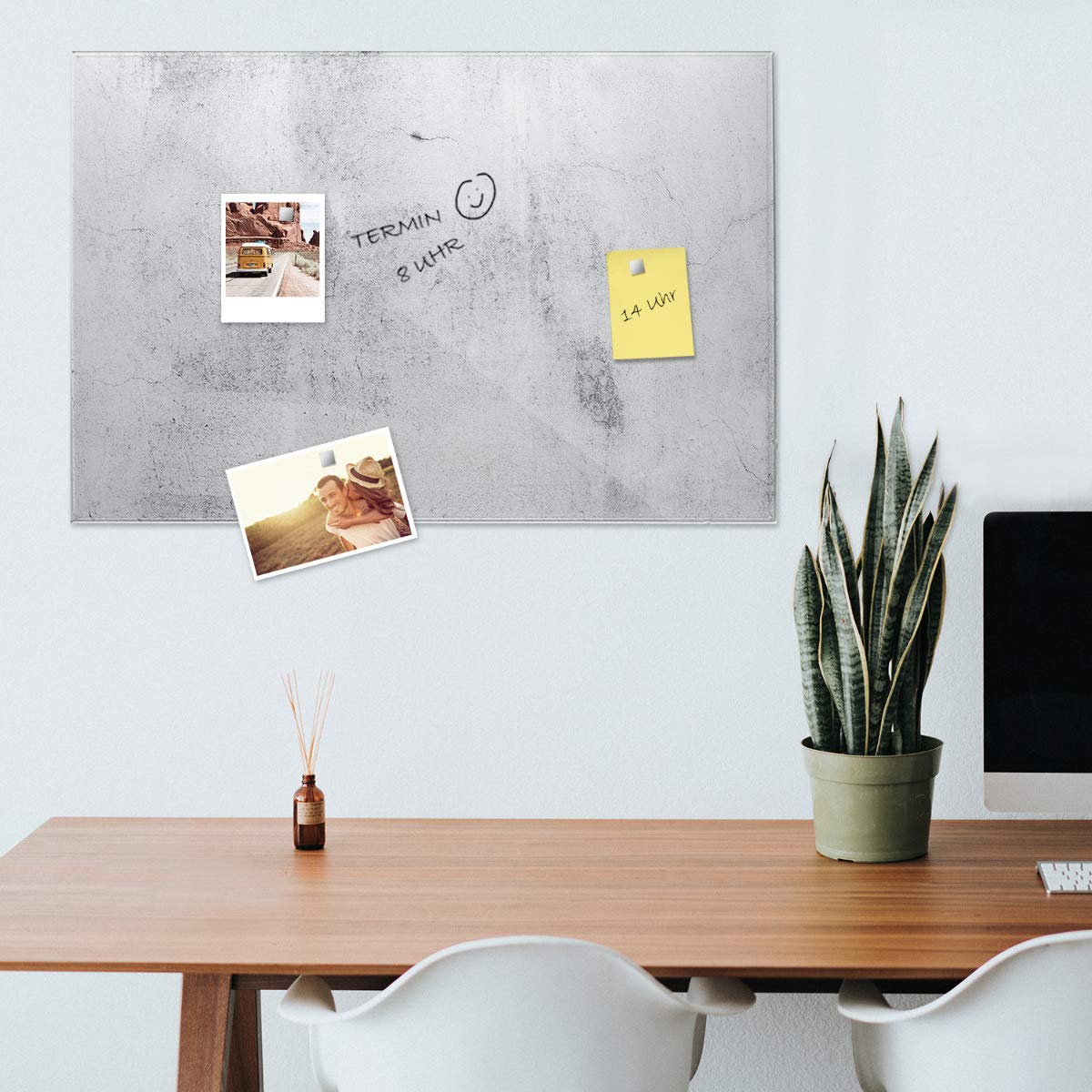 Navaris Μαγνητικός Γυάλινος Πίνακας - 90x60cm - Design Concrete - 45723.04