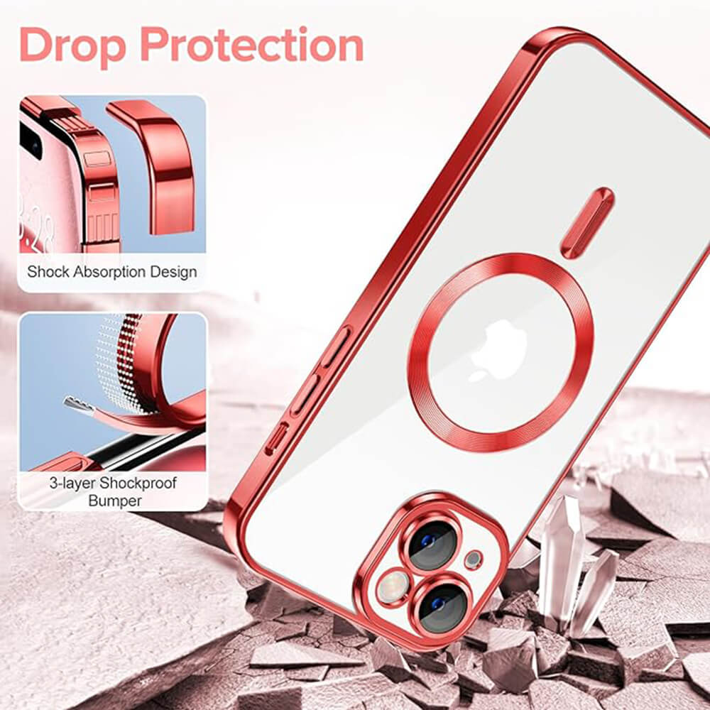 Techsuit iPhone 15 - Luxury Crystal MagSafe - Θήκη Σιλικόνης - Red