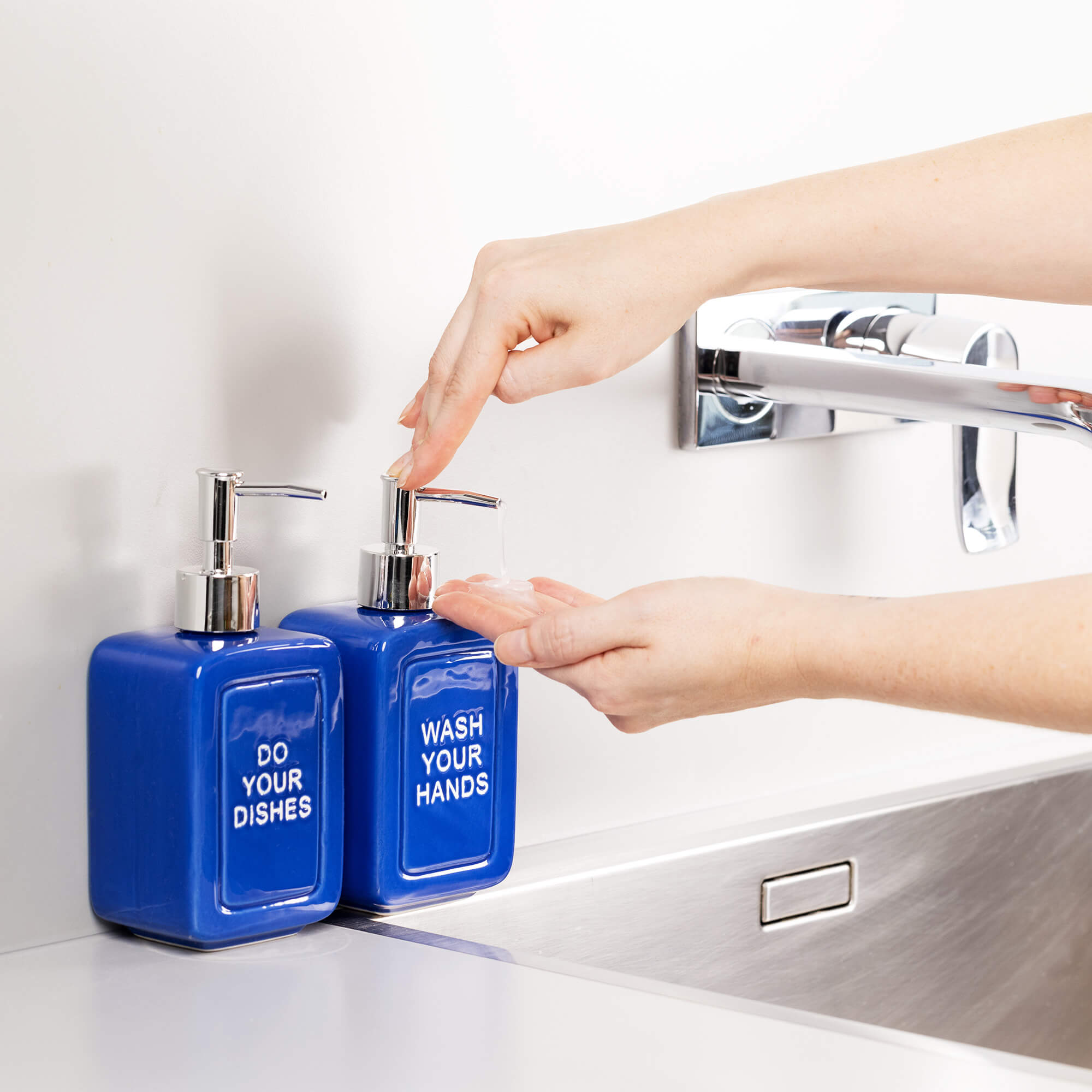 Navaris Σετ με 2 Κεραμικές Σαπουνοθήκες - Blue - 55214.01