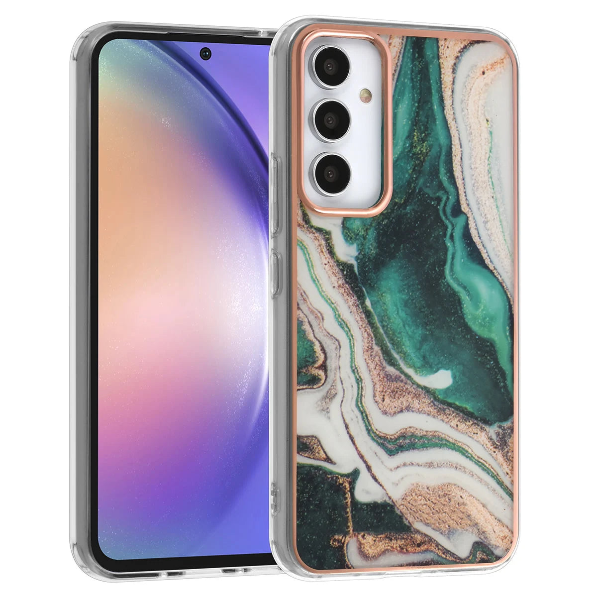 Tuniq Samsung Galaxy A54 5G - Σκληρή Θήκη με Πλαίσιο Σιλικόνης - Σχέδιο Μάρμαρο - Πράσινη