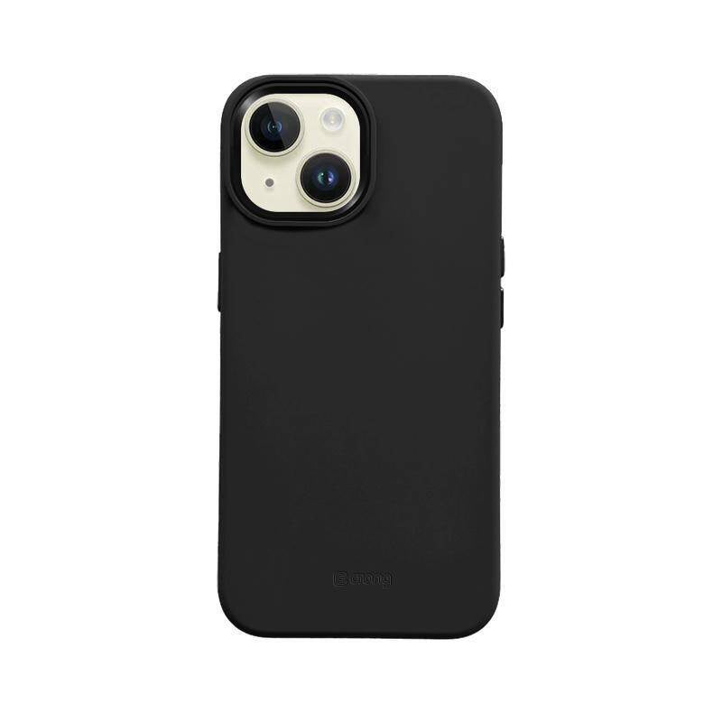 Crong iPhone 15 Plus Color Cover Lux Magnetic - Θήκη Σιλικόνης με MagSafe - Black