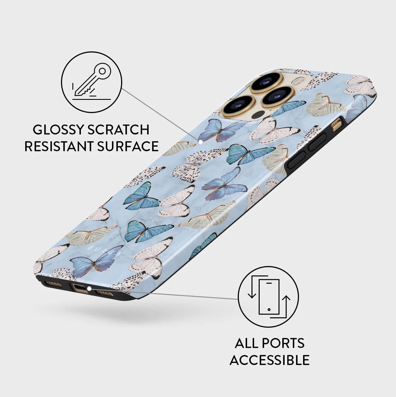 Burga iPhone 14 Pro Max Fashion Tough Σκληρή Θήκη - Give Me Butterflies