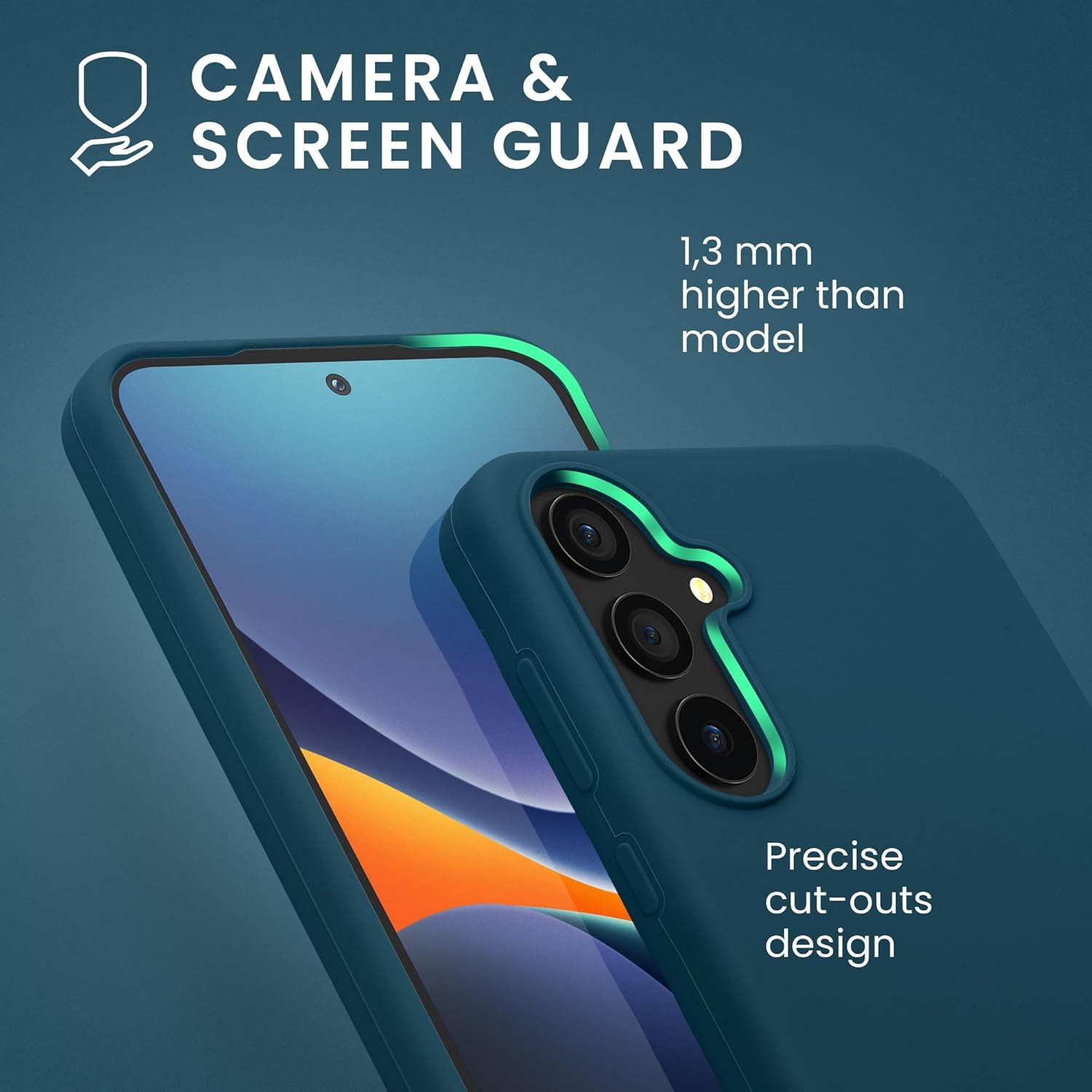 KW Samsung Galaxy A55 5G Θήκη Σιλικόνης Rubberized TPU - Matte Petrol