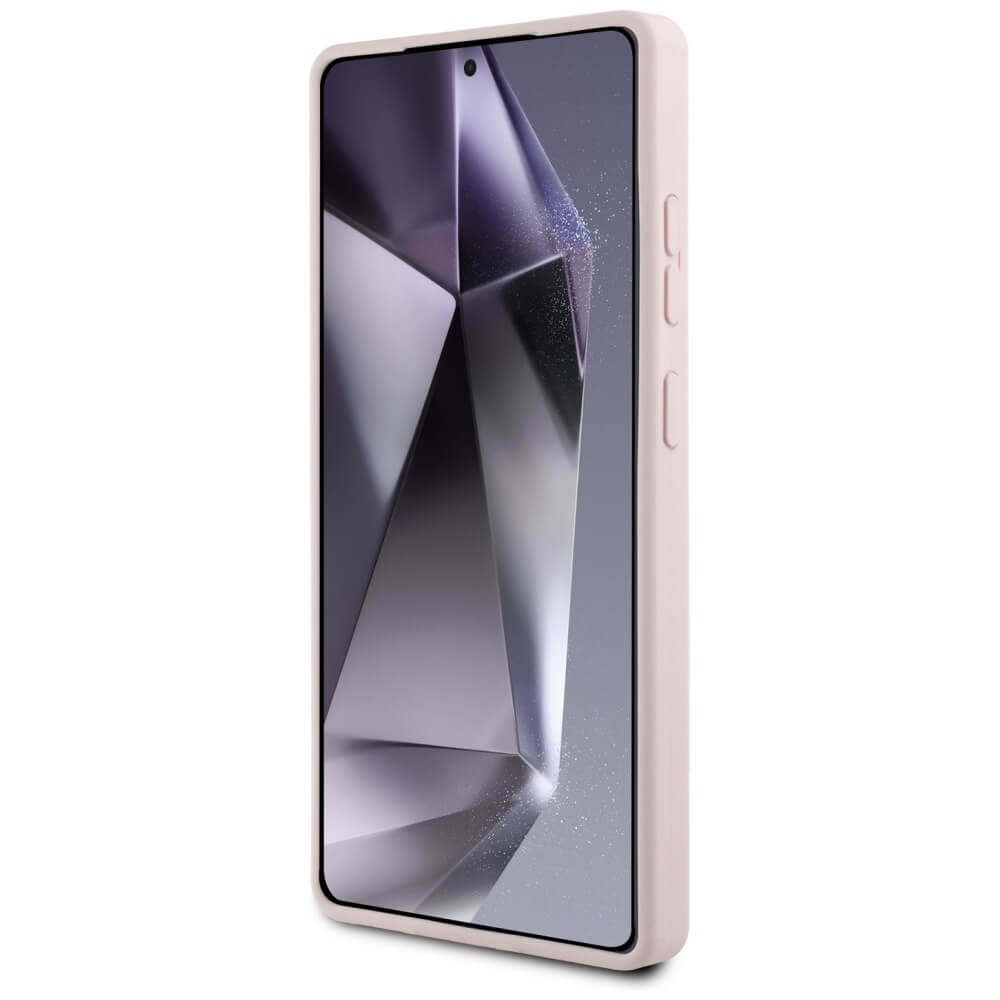 Guess Samsung Galaxy S25 Ultra - Silicone Big 4G Logo Bottom Script - Σκληρή Θήκη με Πλαίσιο Σιλικόνης - Pink - GUHCS25LS4SMDP