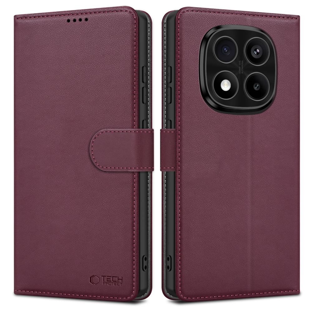 Tech - Protect Xiaomi Redmi Note 14 Pro 5G / Pro+ 5G / Poco X7 Θήκη Πορτοφόλι Stand από Δερματίνη - Mulberry