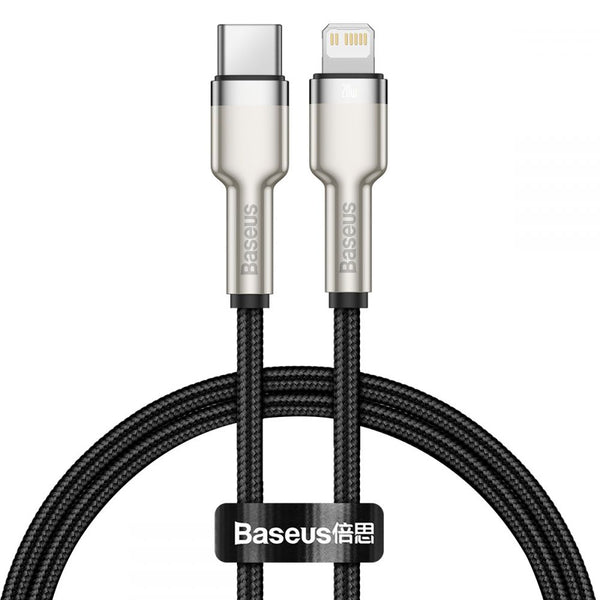 Baseus Cafule Series Metal Data PD 20W - Καλώδιο Δεδομένων και Φόρτισης Type-C to Lightning 0.25m - Black - CATLJK-01