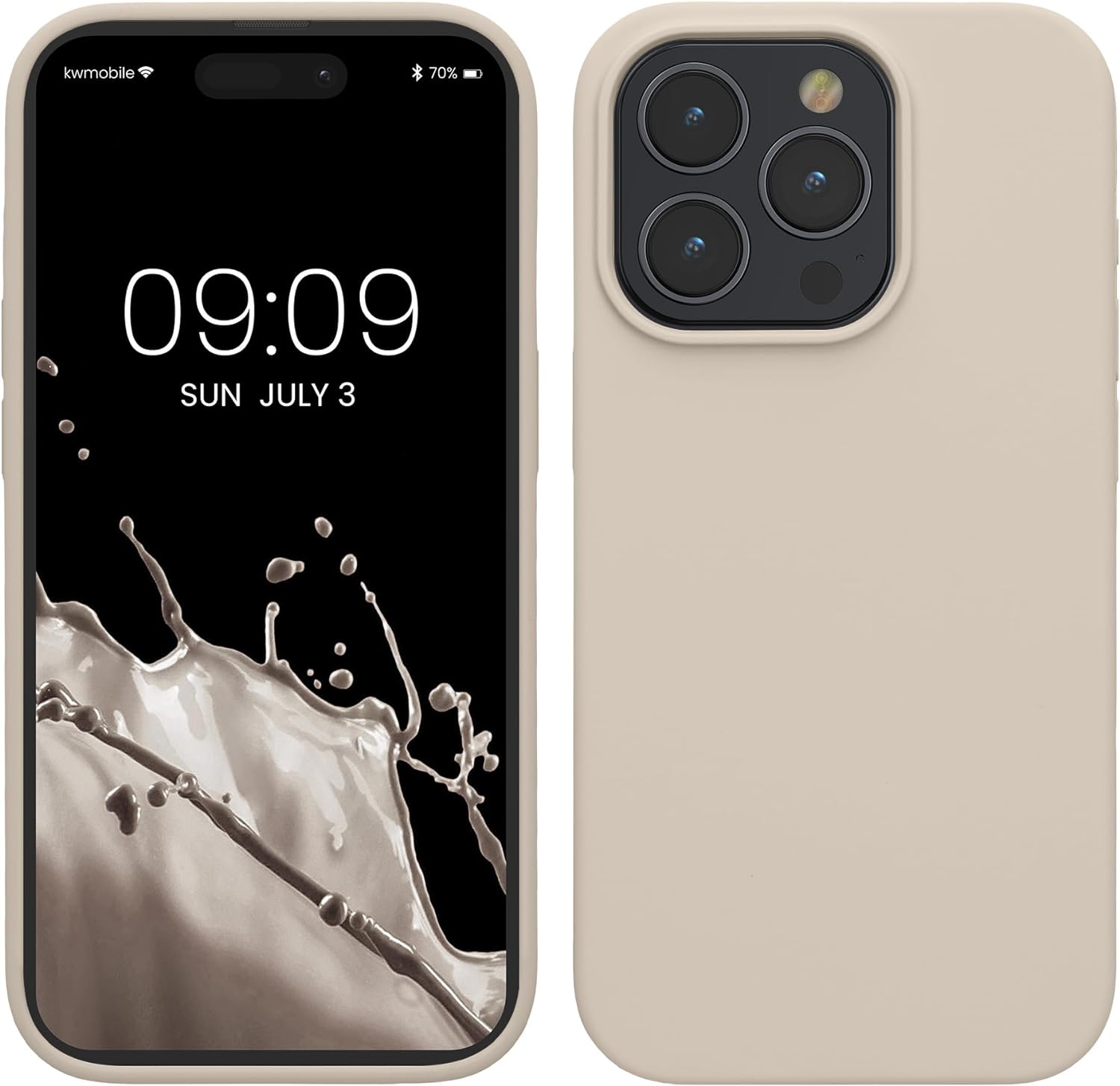 KW iPhone 15 Pro Max Θήκη Σιλικόνης Rubberized TPU - Cream