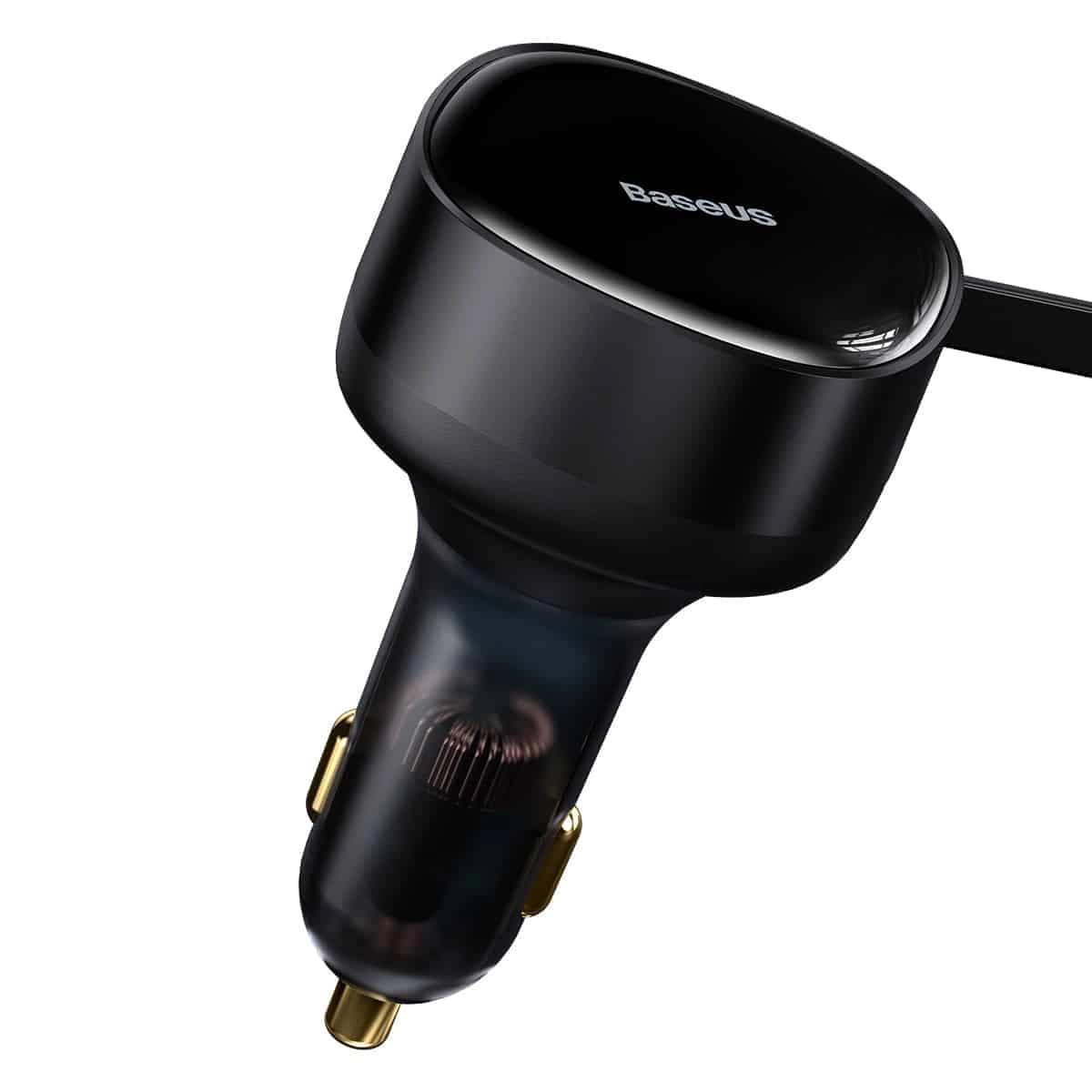 Baseus Enjoyment Retractable 2-in-1 Fast Car Charger Φορτιστής Αυτοκινήτου με 2 Ενσωματωμένα Καλώδια Type-C 33W - Black - C00035500111-00