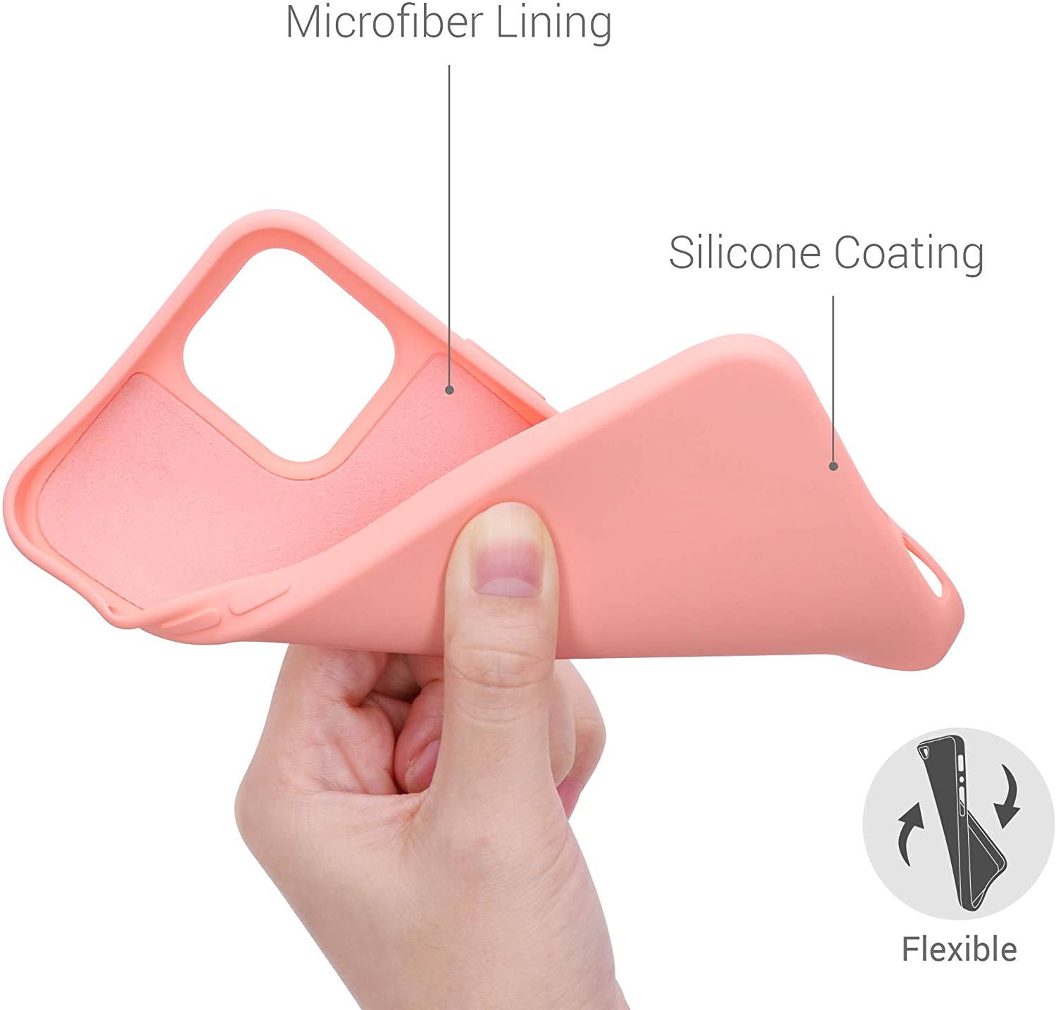 KW iPhone 12 Pro Max Θήκη Σιλικόνης Rubberized TPU - Light Pink Matte - 52714.123