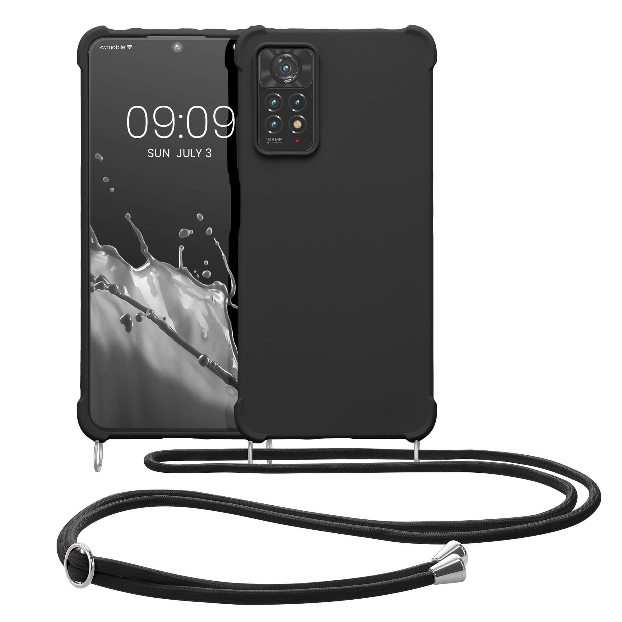 KW Xiaomi Redmi Note 11 Pro / Note 11 Pro 5G Θήκη Σιλικόνης TPU με Λουράκι - Black - 58086.01