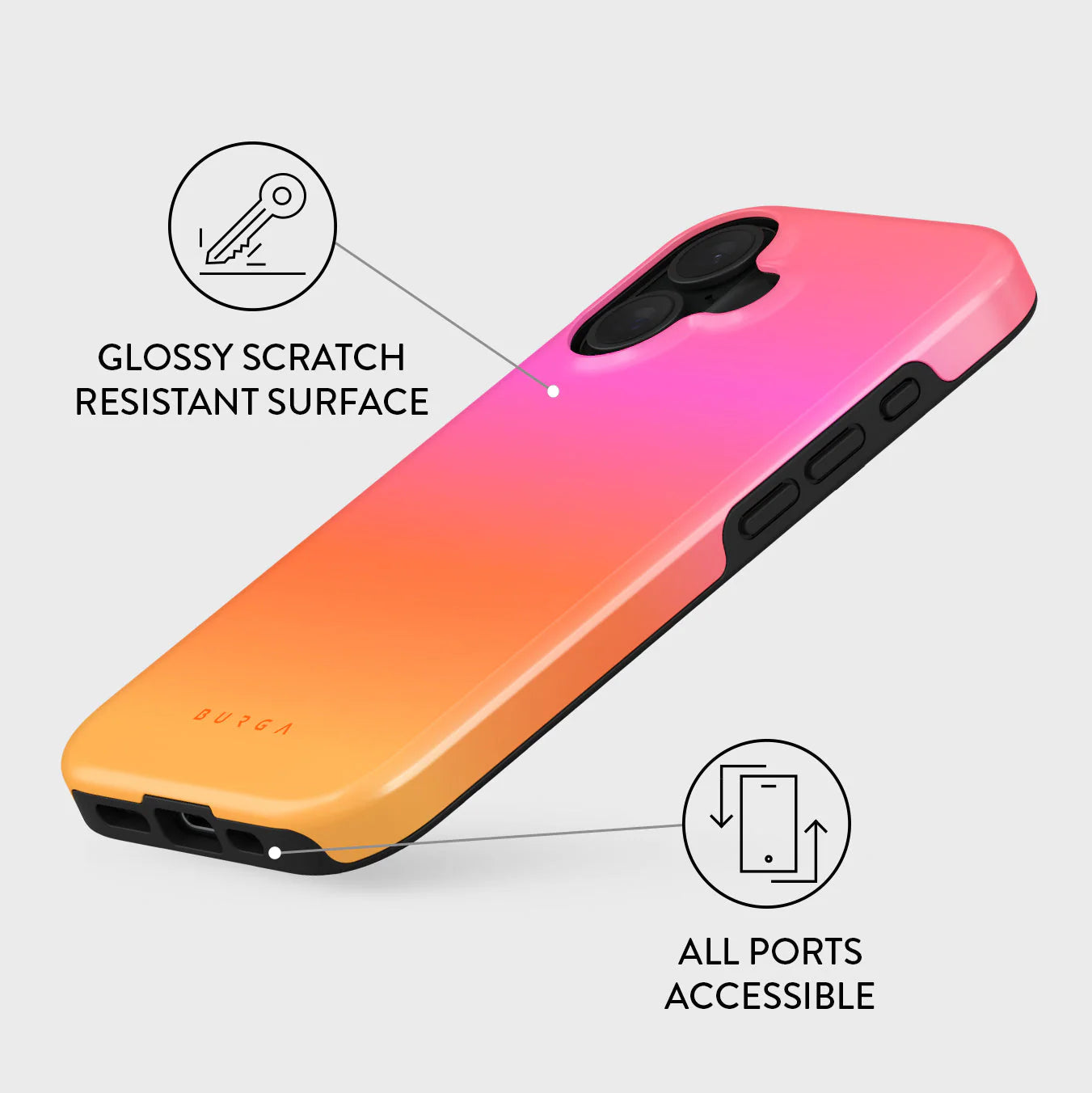 Burga iPhone 16 Fashion Tough MagSafe Σκληρή Θήκη με MagSafe - Sunset Club