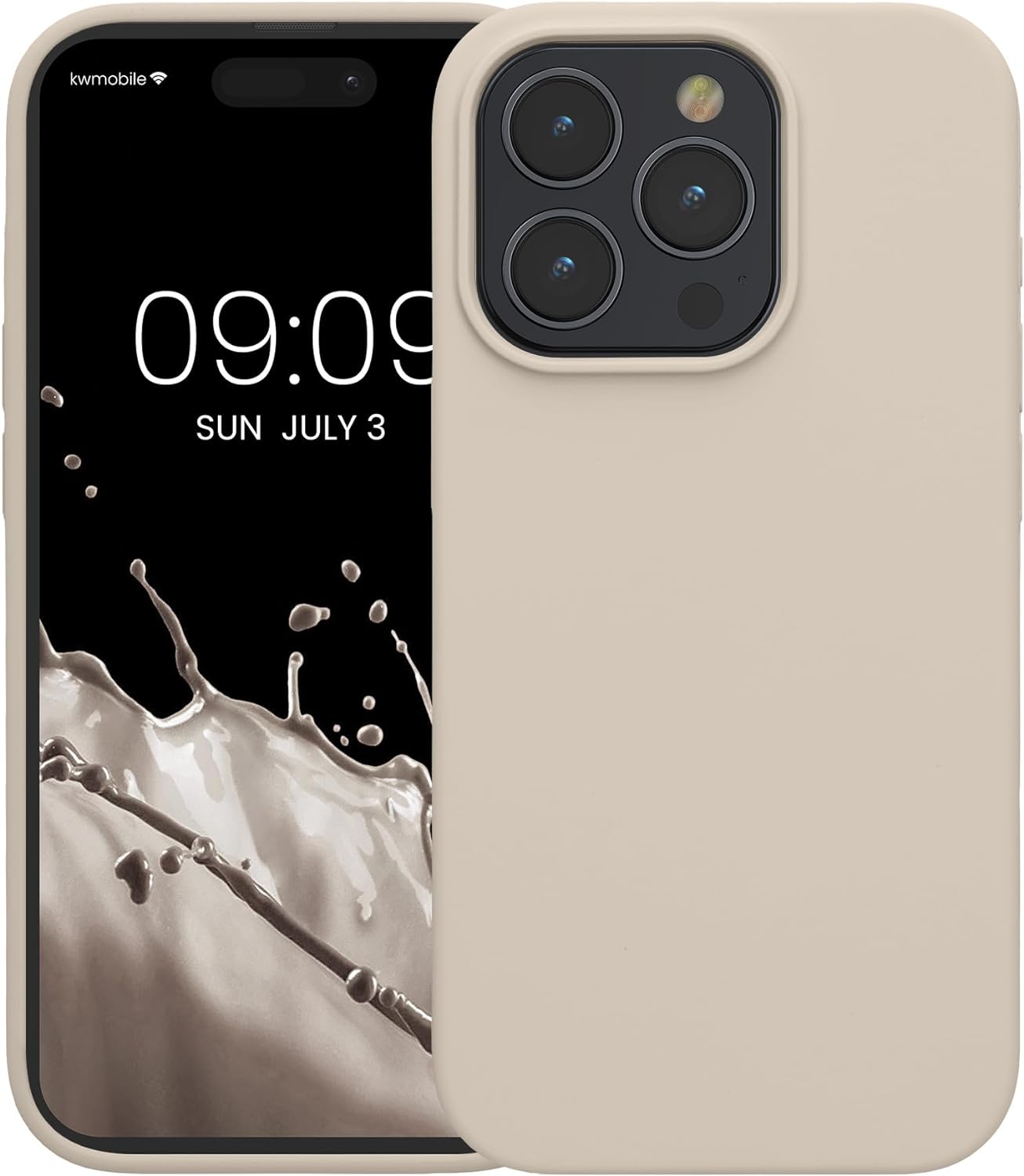 KW iPhone 15 Pro Max Θήκη Σιλικόνης Rubberized TPU - Cream