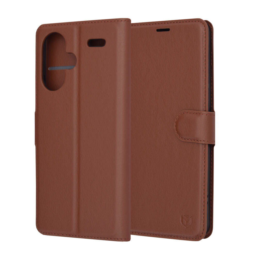Techsuit Xiaomi Redmi Note 13 Pro+ 5G - Leather Folio - Θήκη Πορτοφόλι από Δερματίνη με Stand - Brown