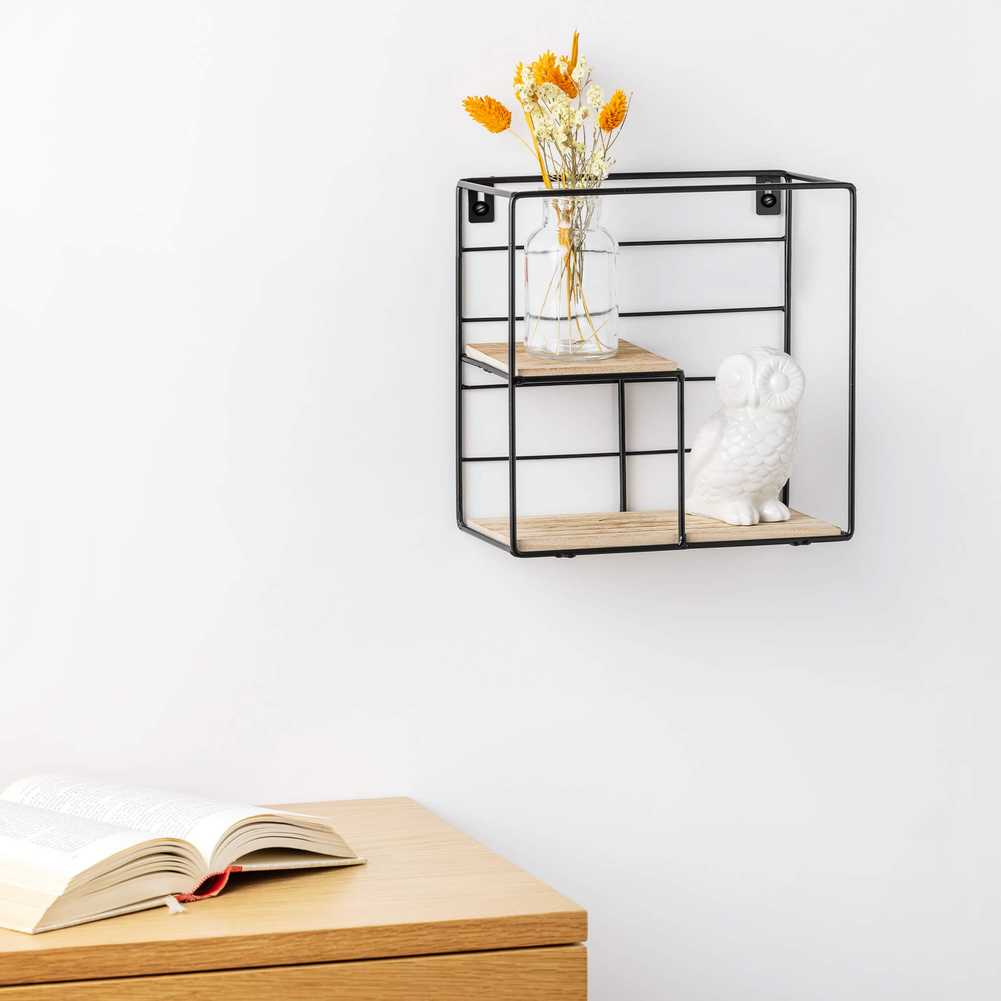 Navaris Ράφι Τοίχου - Square - 22 x 22 x 11 cm - Black - 54569.1