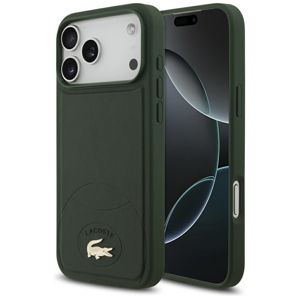 Lacoste iPhone 17 Pro Max - Bliss MagSafe - Σκληρή Θήκη με Πλαίσιο Σιλικόνης και Επένδυση Οικολογικού Δέρματος - Green