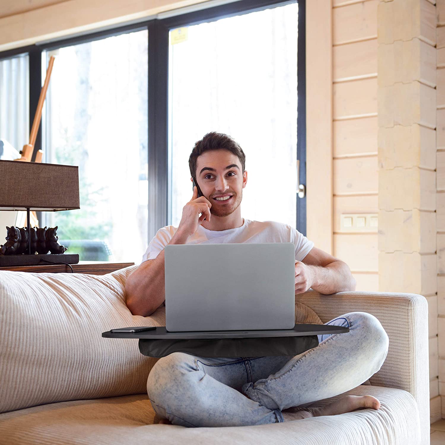 Relaxdays Φορητό Γραφείο για Laptop με Mαξιλάρι - Black - 4052025146603