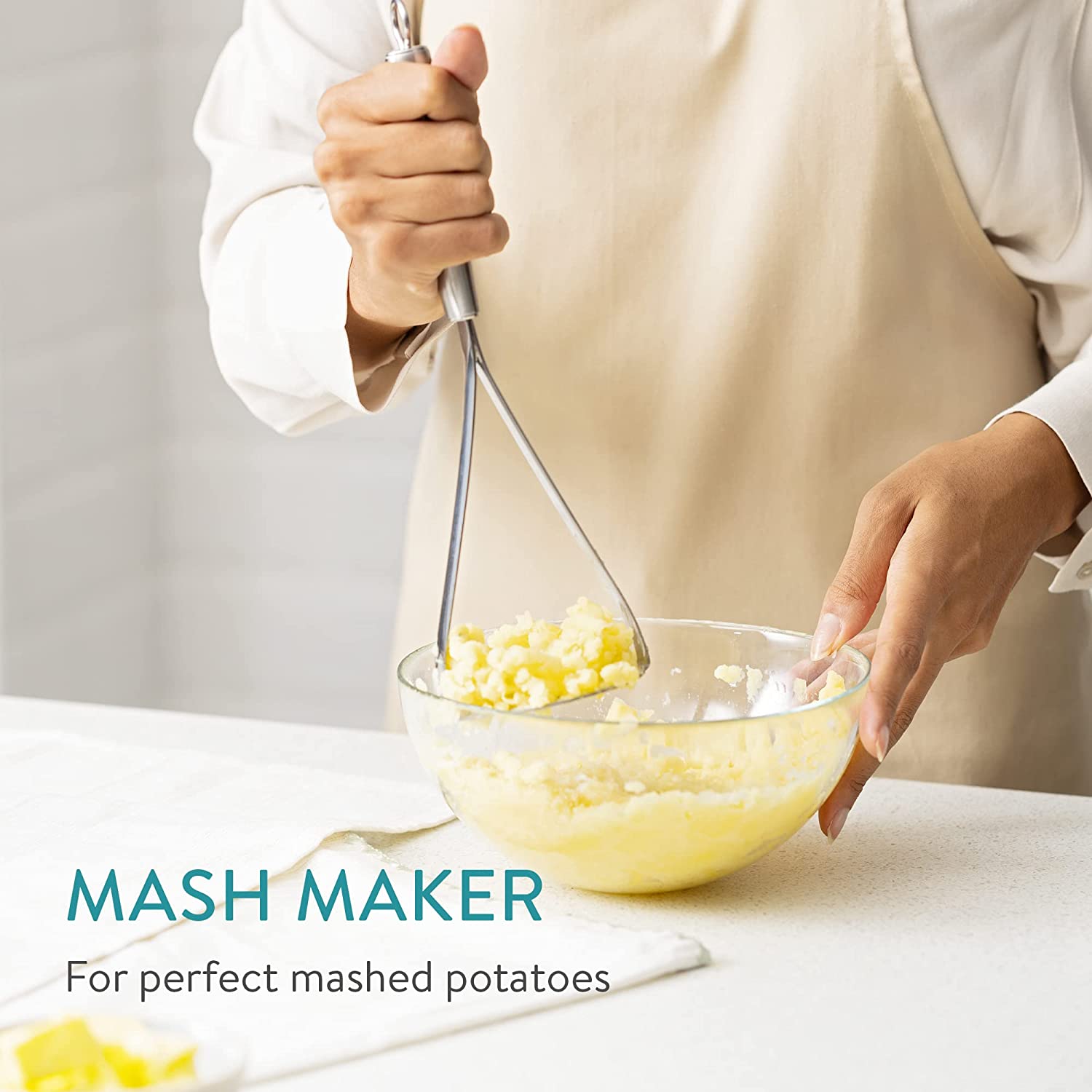 Navaris Πρέσα Πατάτας από Ανοξείδωτο Ατσάλι - Silver - 58087.01