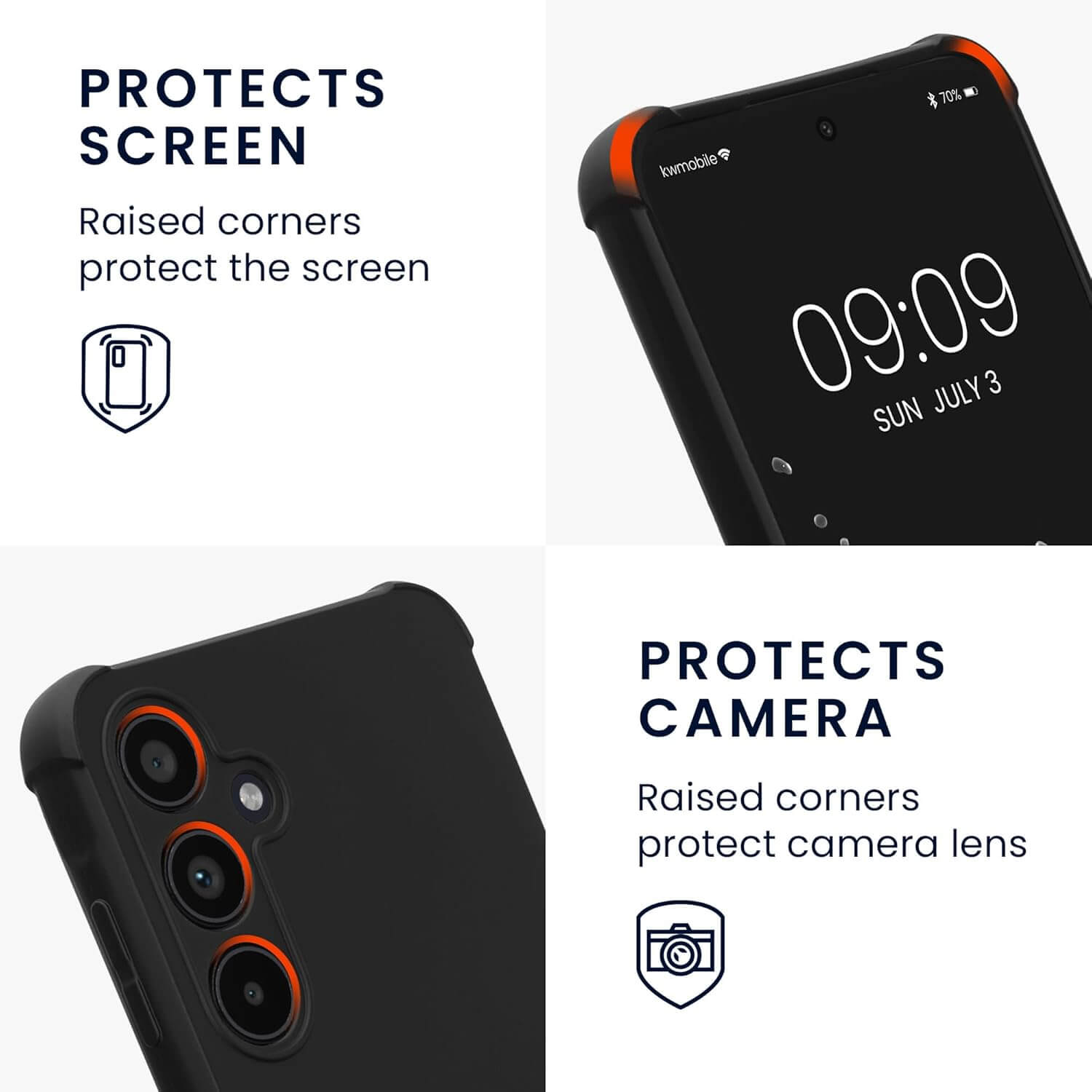 KW Samsung Galaxy A35 5G Θήκη Σιλικόνης TPU με Λουράκι - Black