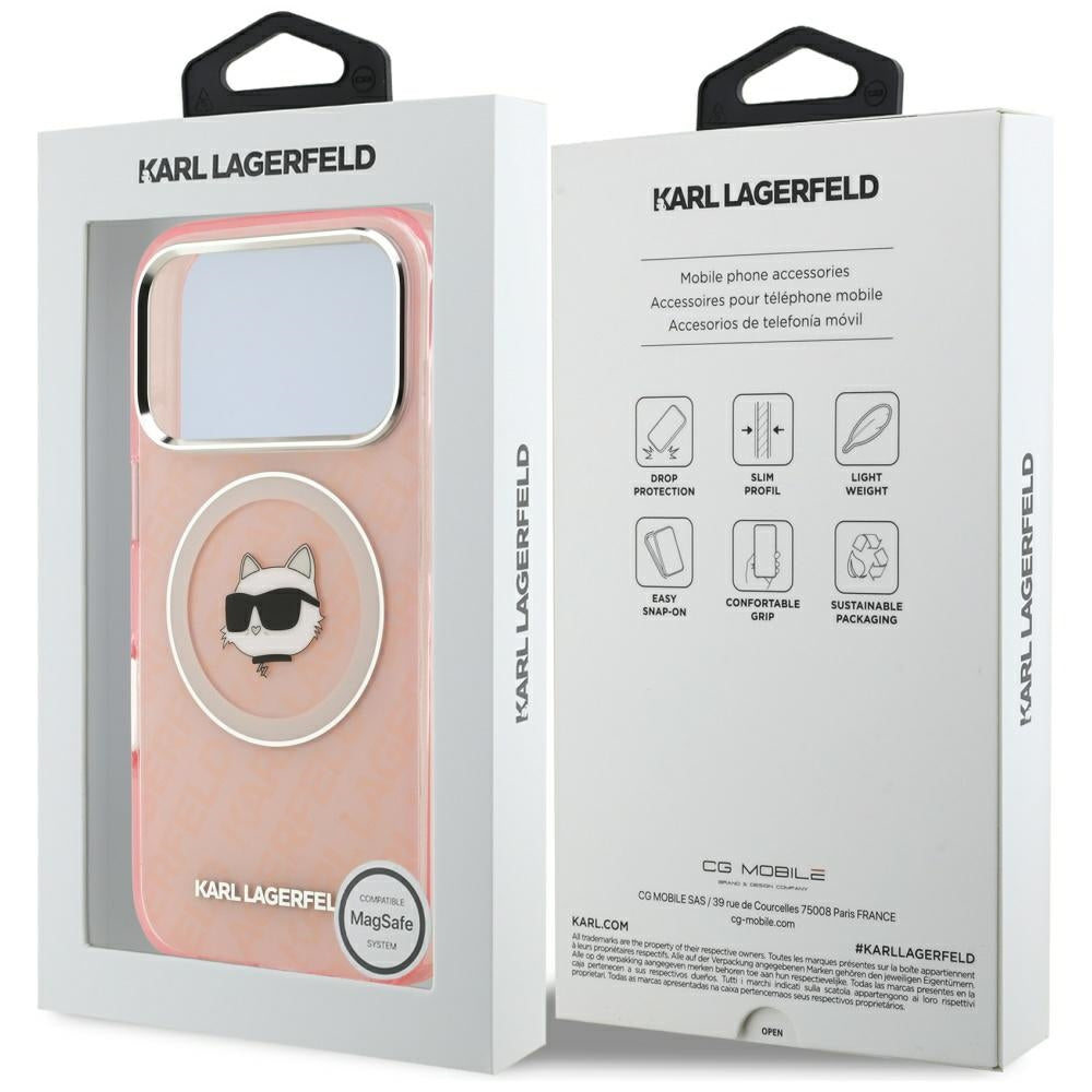 Karl Lagerfeld iPhone 17 Pro - IML Choupette Head Logo MagSafe - Σκληρή Θήκη με Πλαίσιο Σιλικόνης - Pink - KLHMP17LHMKBCHOP