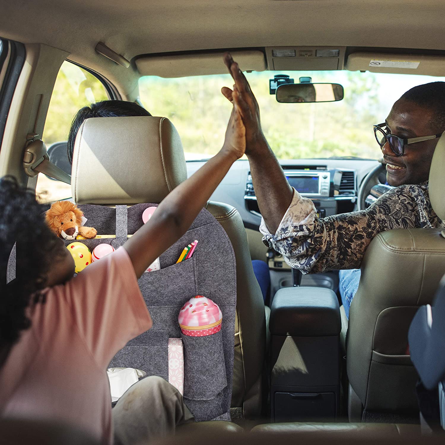 Relaxdays Θήκη Πλάτης Καθίσματος Αυτοκινήτου - XL - Grey - 4052025895358