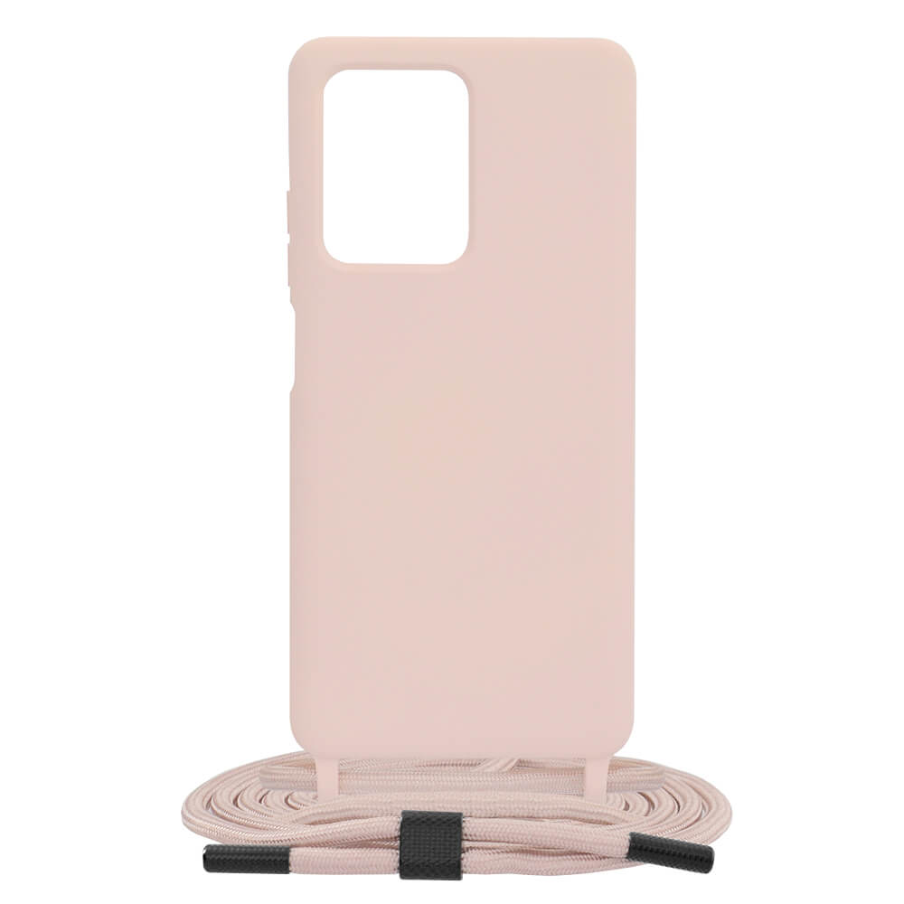 Techsuit Xiaomi Redmi Note 12 Pro+ Crossbody Lanyard Θήκη Σιλικόνης TPU με Λουράκι - Pink