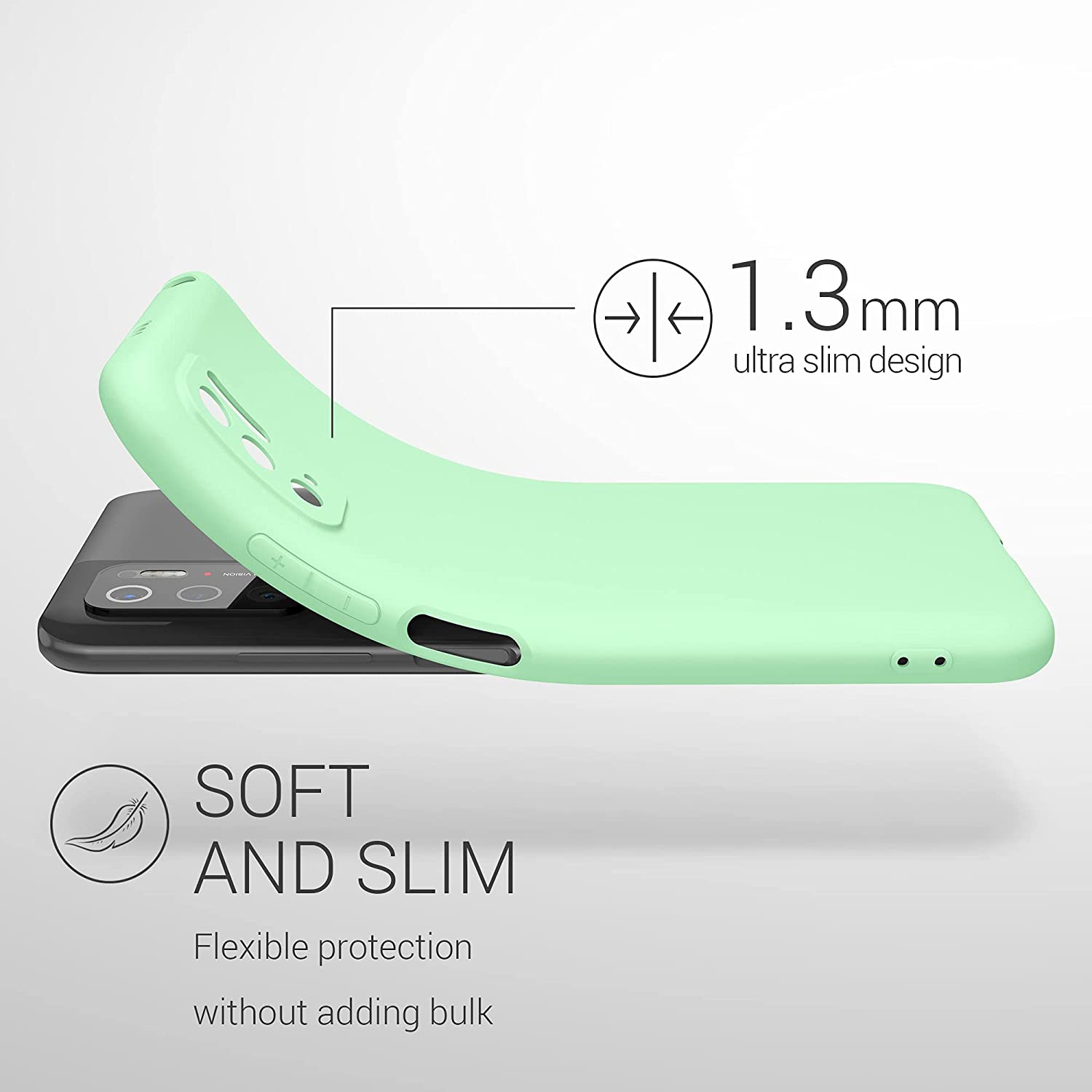 KW Xiaomi Poco M3 Pro 5G Θήκη Σιλικόνης TPU - Mint Green Matte - 55363.50