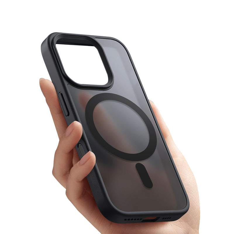 Crong iPhone 15 Hybrid Frost Mag - Σκληρή Θήκη με Πλαίσιο Σιλικόνης και MagSafe - Black - likebrands.gr