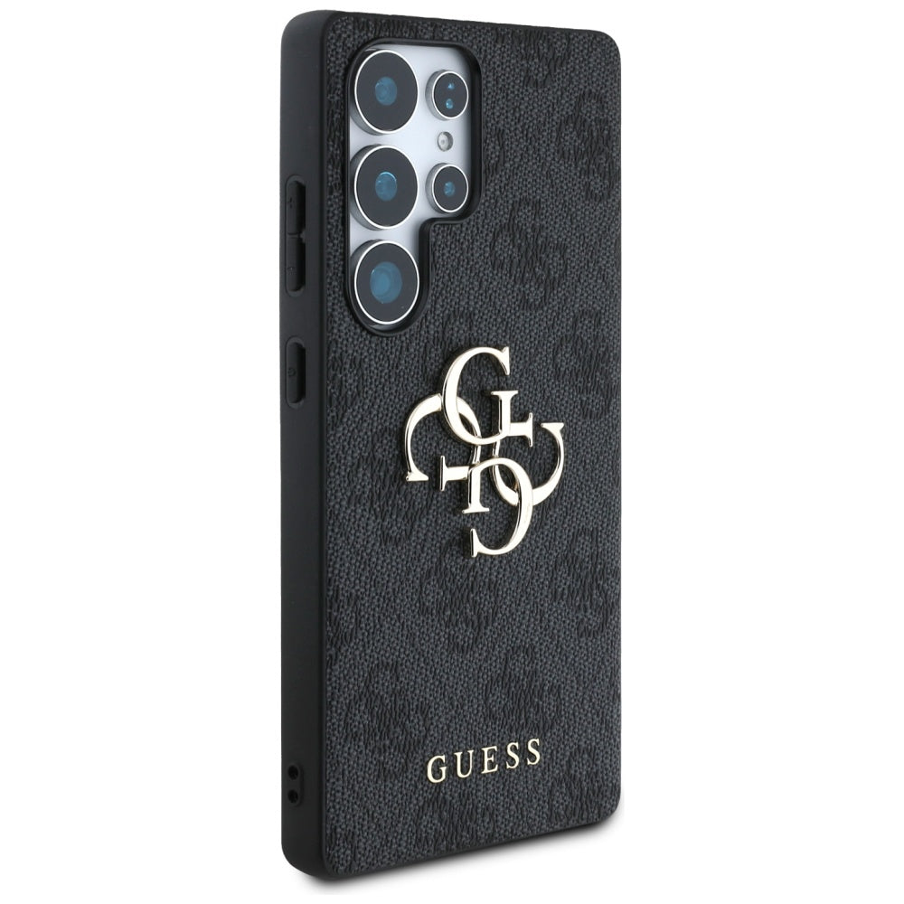 Guess Samsung Galaxy S25 Ultra - 4G Big Metal Logo - Θήκη με Επένδυση Συνθετικού Δέρματος - Black - GUHCS25L4GMGGR