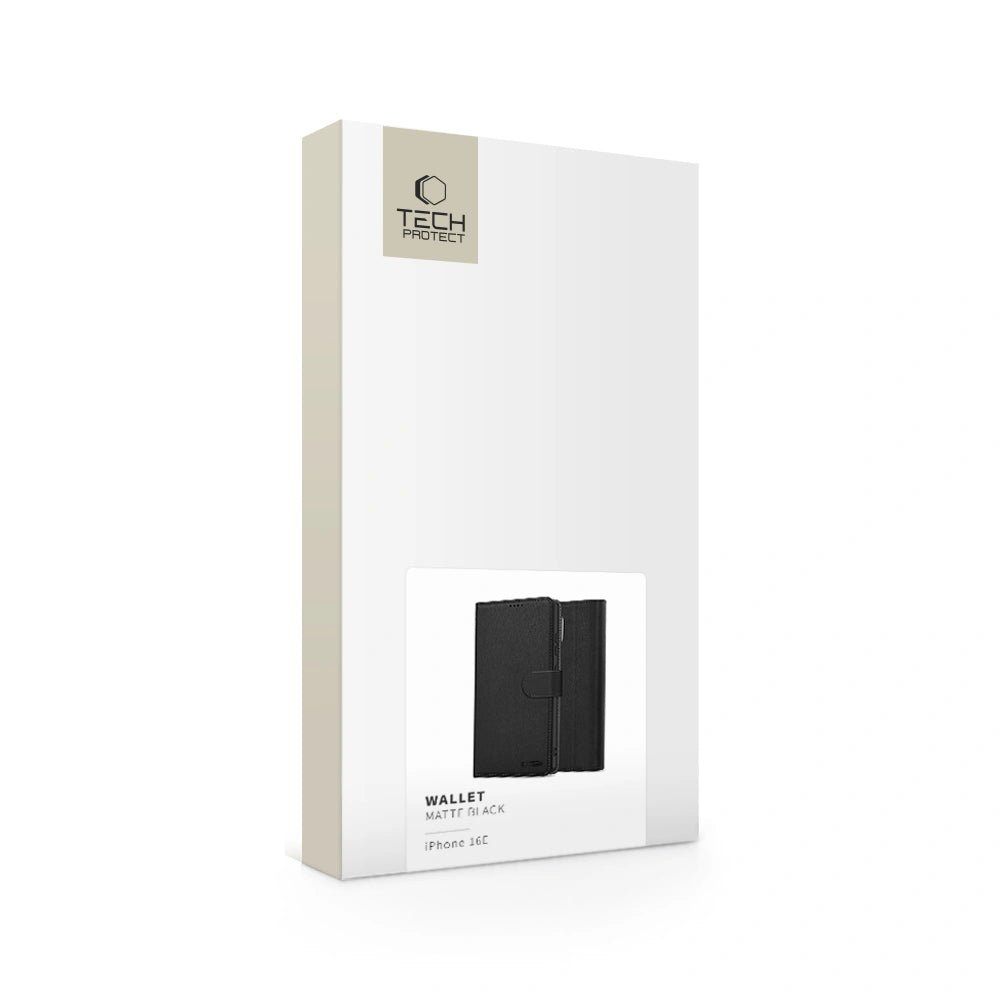 Tech - Protect iPhone 16e Θήκη Πορτοφόλι Stand από Δερματίνη - Matte Black