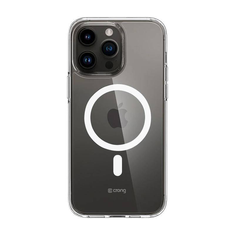 Crong iPhone 14 Pro Max Clear Mag Cover - Σκληρή Θήκη με Πλαίσιο Σιλικόνης και MagSafe - Clear