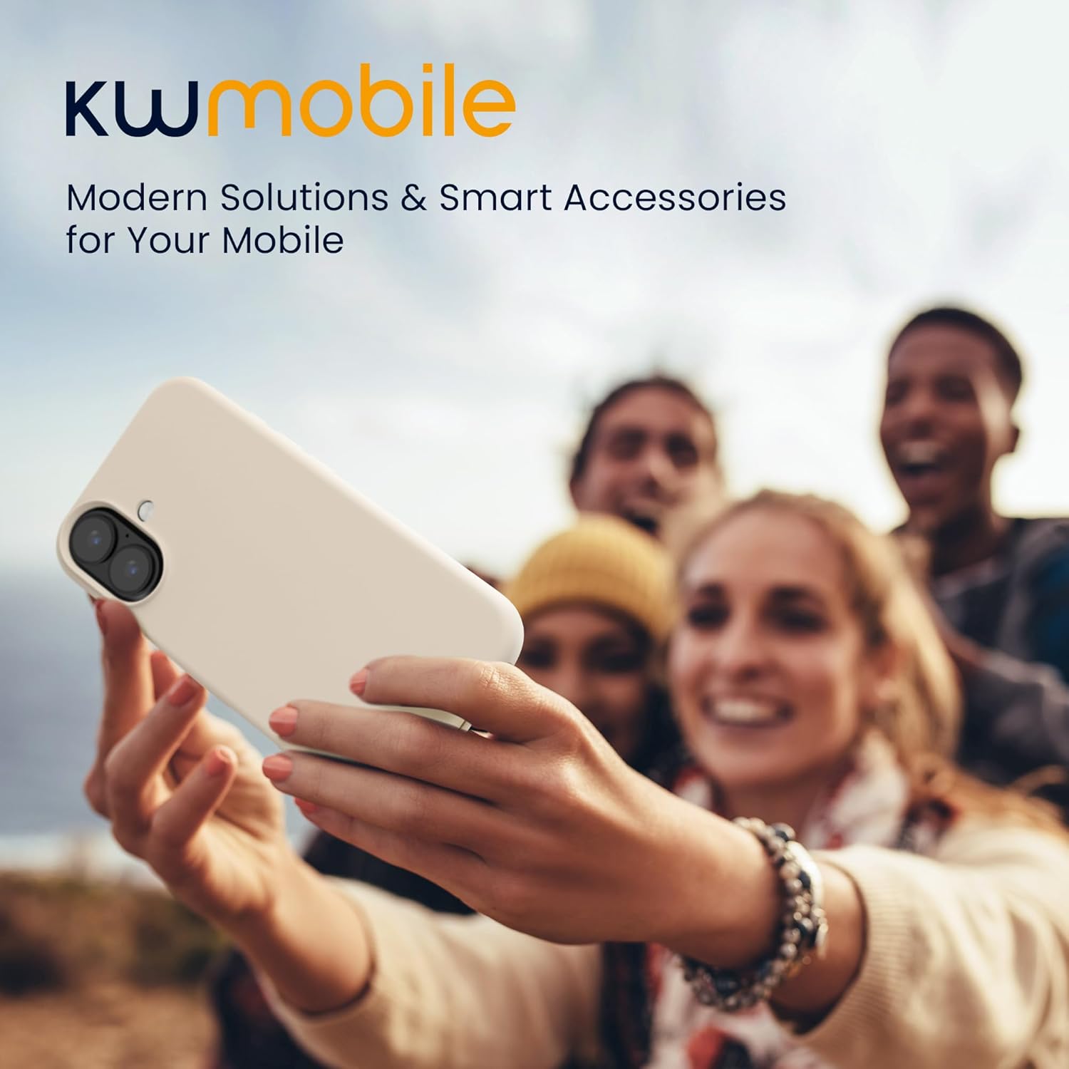 KW iPhone 16 Θήκη Σιλικόνης Rubberized TPU - Cream