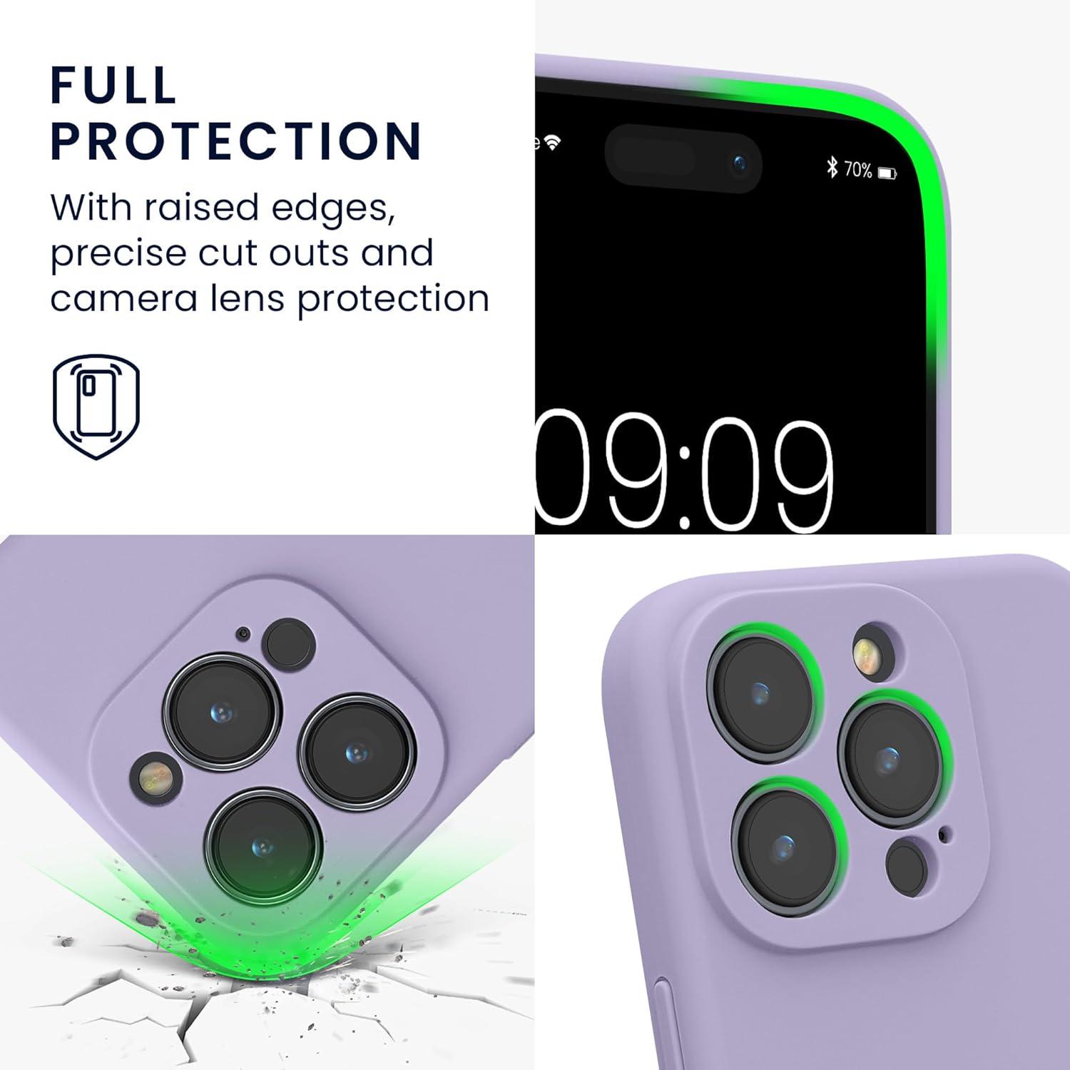 KW iPhone 15 Pro Θήκη Σιλικόνης Rubberized TPU - Lavender