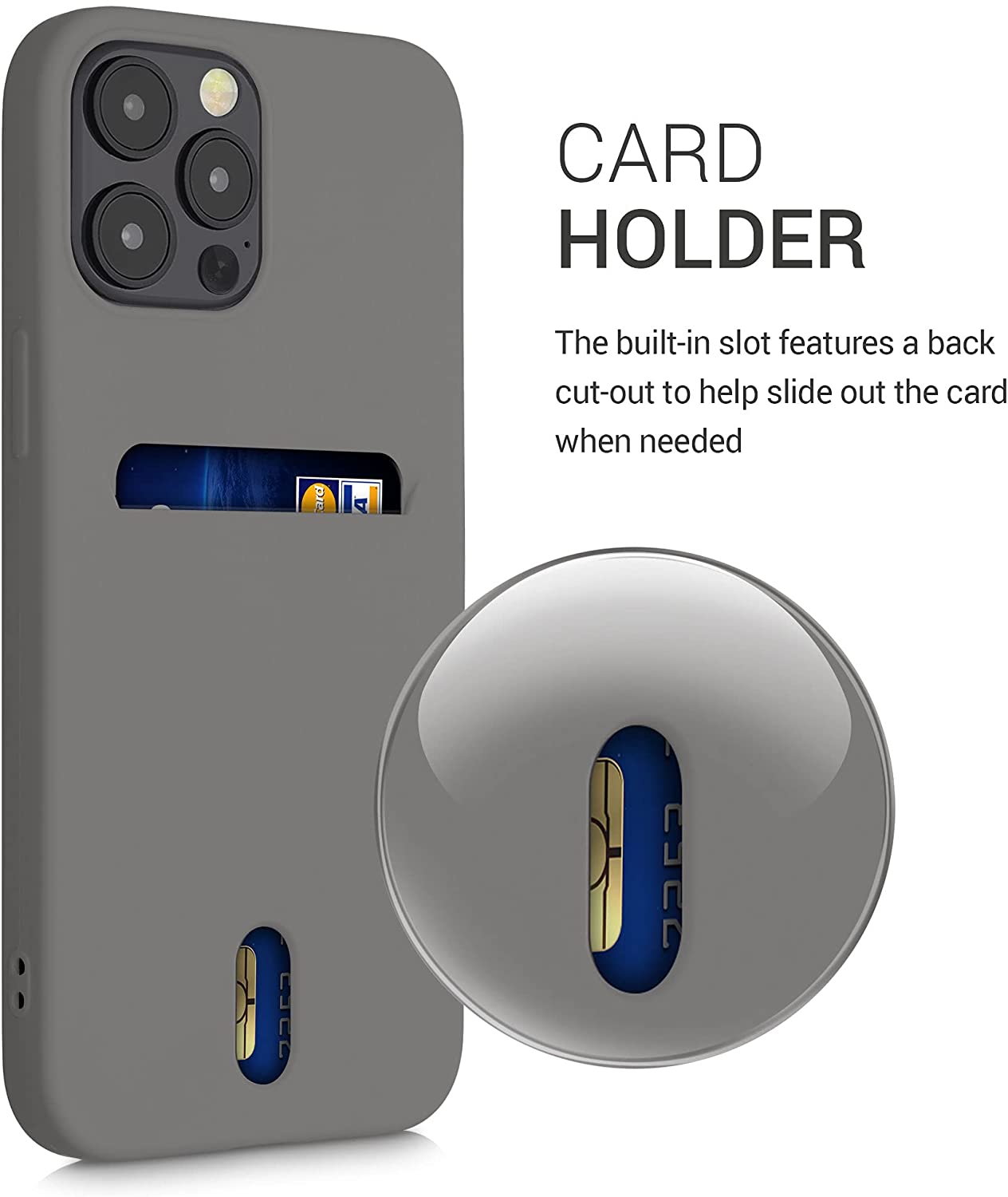 KW iPhone 12 Pro Max Θήκη Σιλικόνης TPU - Titanium Grey - 54514.155