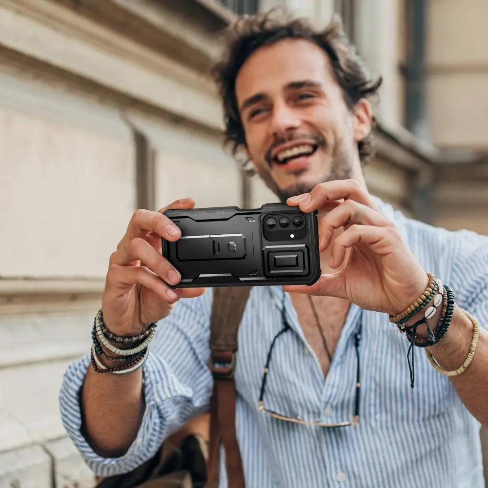 Tech-Protect Samsung Galaxy A26 5G Kevlar Cam+ Θήκη 360 Full Body με Προστασία για την Οθόνη και την Κάμερα και Stand - Black