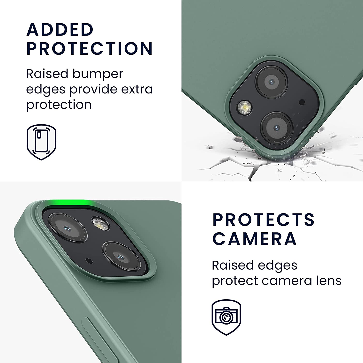 KW iPhone 13 Θήκη Σιλικόνης Rubberized TPU - Forest Green - 55948.166