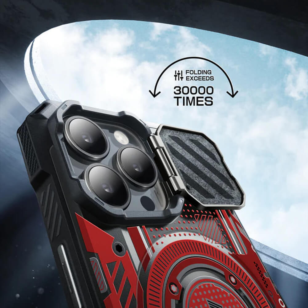 Supcase iPhone 15 Pro Max - Unicorn Beetle XT MagSafe - Σκληρή Θήκη με Προστασία Κάμερας / Stand - Red Circuit