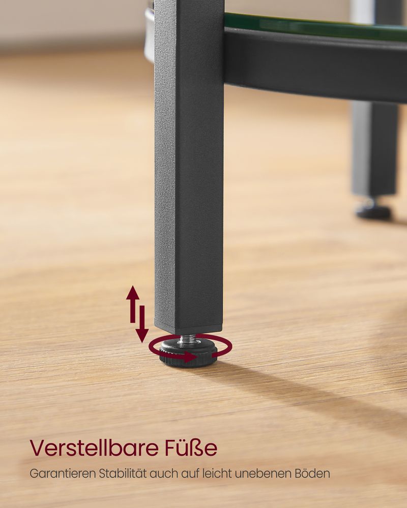 Vasagle Στρόγγυλο Βοηθητικό Τραπέζι 2 Επιπέδων - Marble White / Black - LET285B13