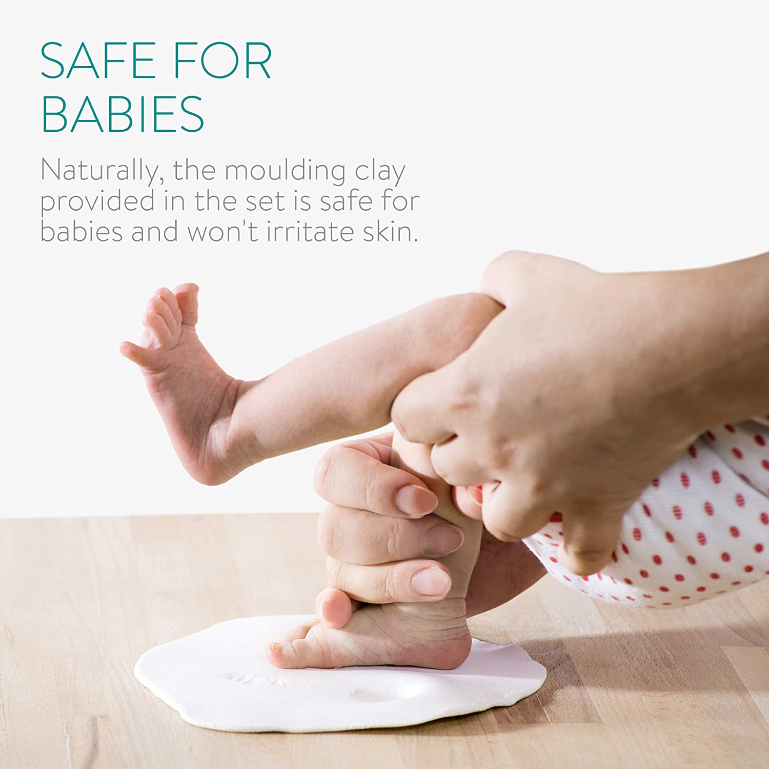 Navaris Σετ Κορνιζών από Πηλό για Αποτύπωμα Μωρού - Wooden - 51822.01