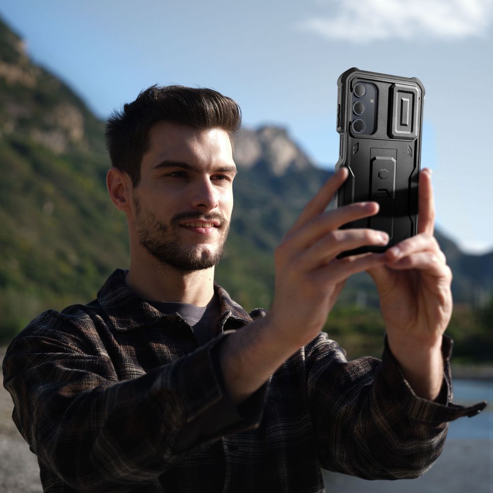 Tech-Protect Samsung Galaxy A16 4G / A16 5G Kevlar Cam+ Θήκη 360 Full Body με Προστασία για την Οθόνη και την Κάμερα και Stand - Black