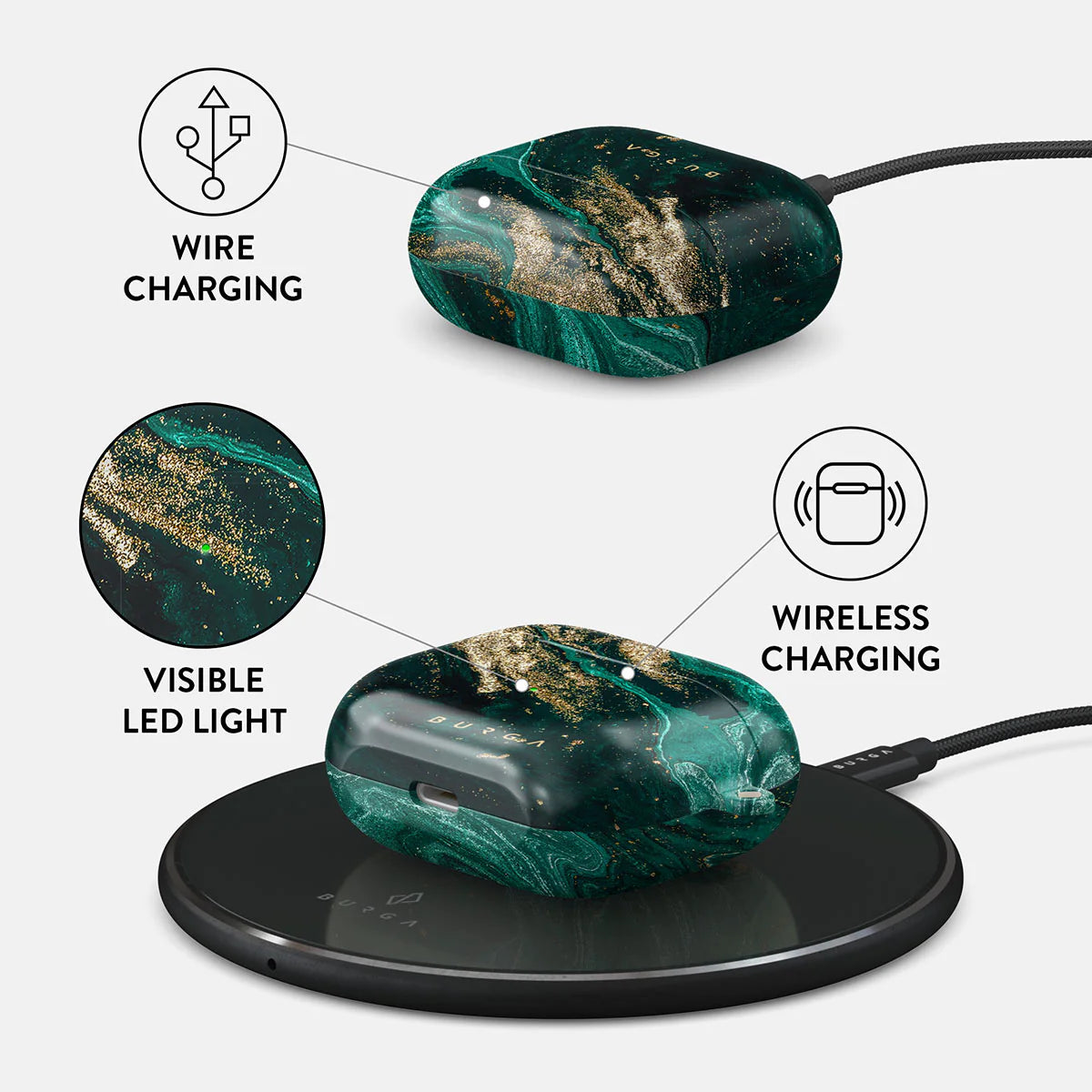 Burga AirPods 3 Σκληρή Θήκη - Emerald Pool