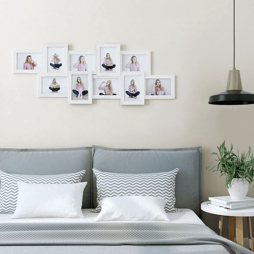 Songmics Επιτοίχια Κορνίζα με Θέση για 10 Φωτογραφίες - White - RPF21W