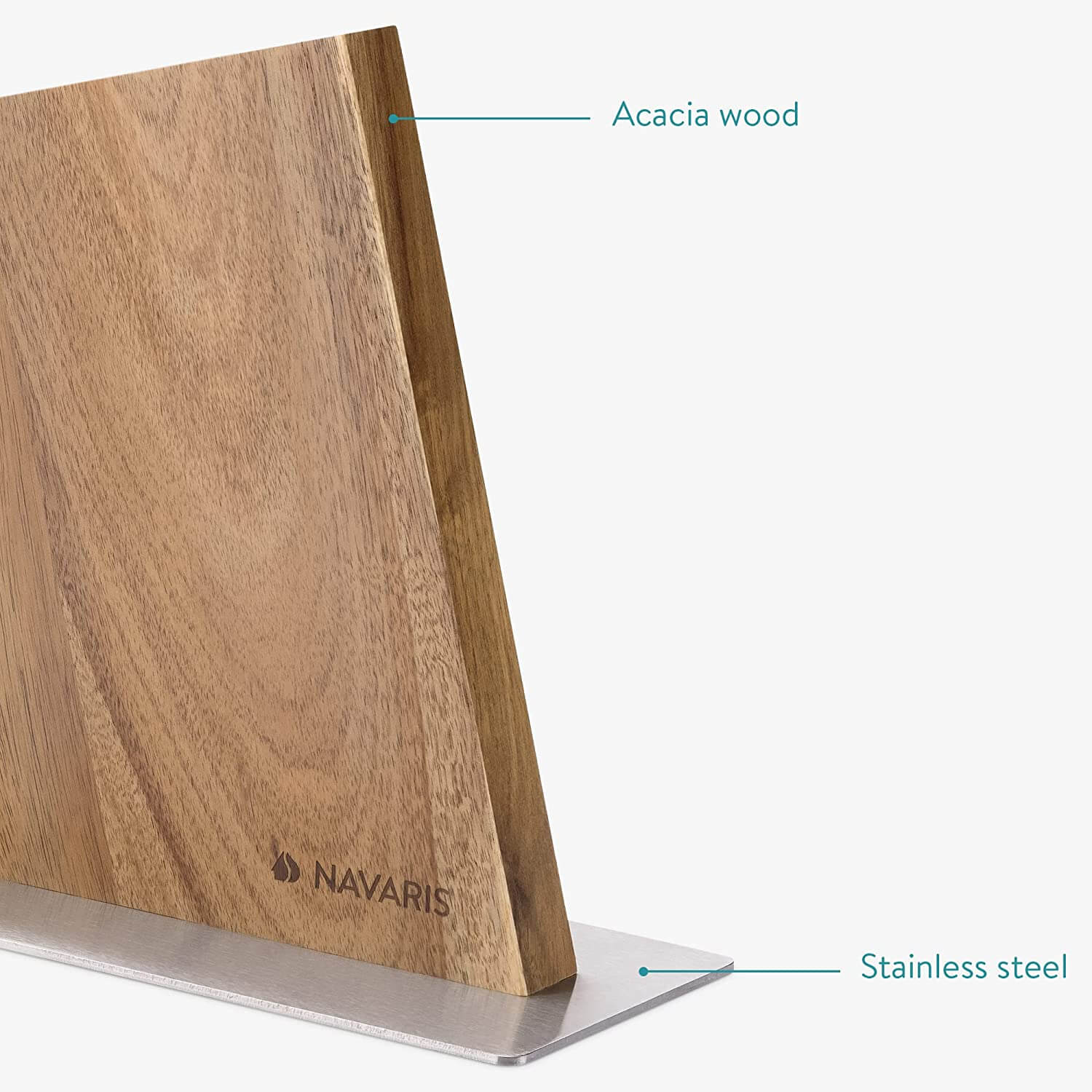 Navaris Μαγνητική Ξύλινη Βάση Μαχαιριών Διπλής Όψης - Acacia - 59010.01
