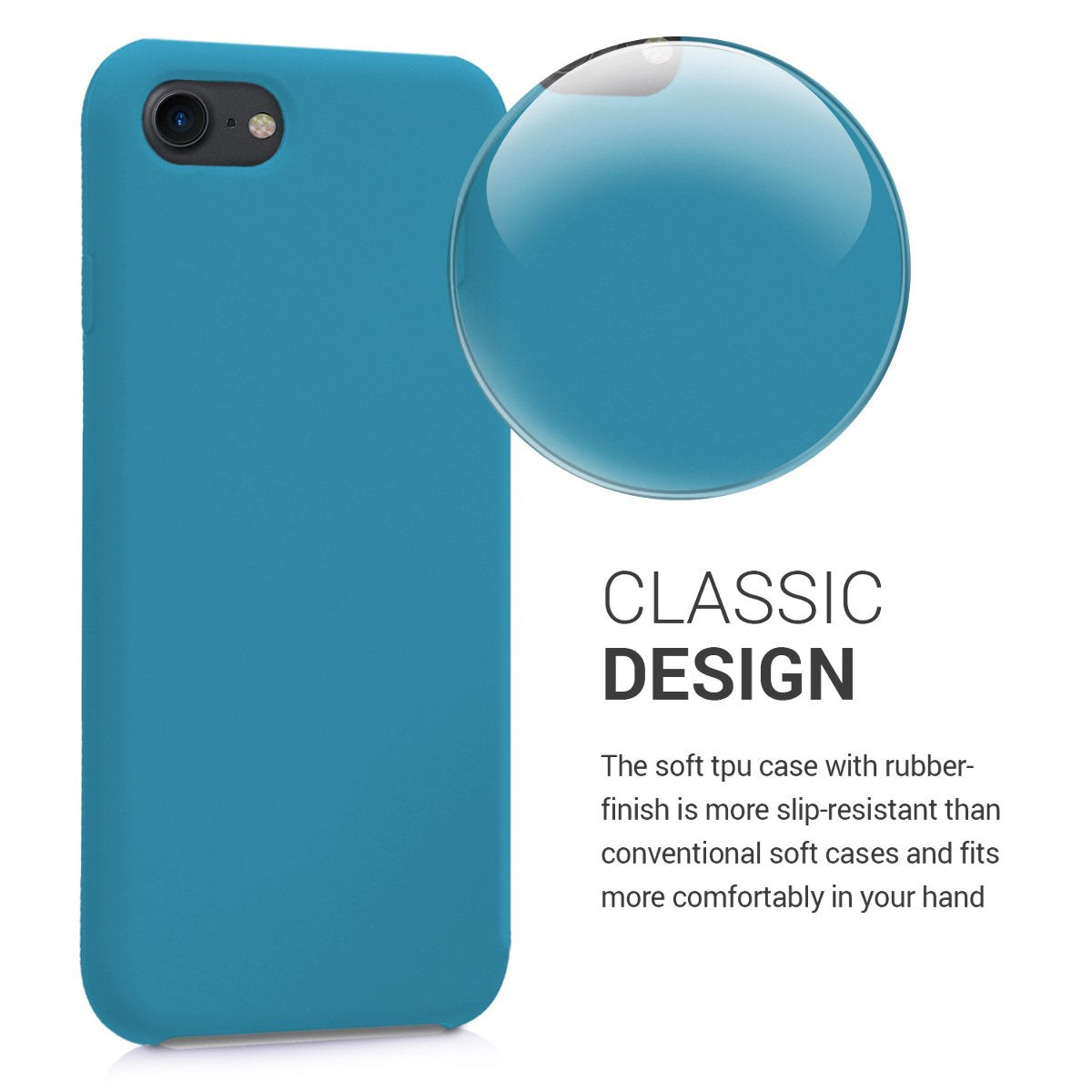 KW iPhone SE 2022 / SE 2020 / 7 / 8 Θήκη Σιλικόνης Rubber TPU - Petrol - 40225.78